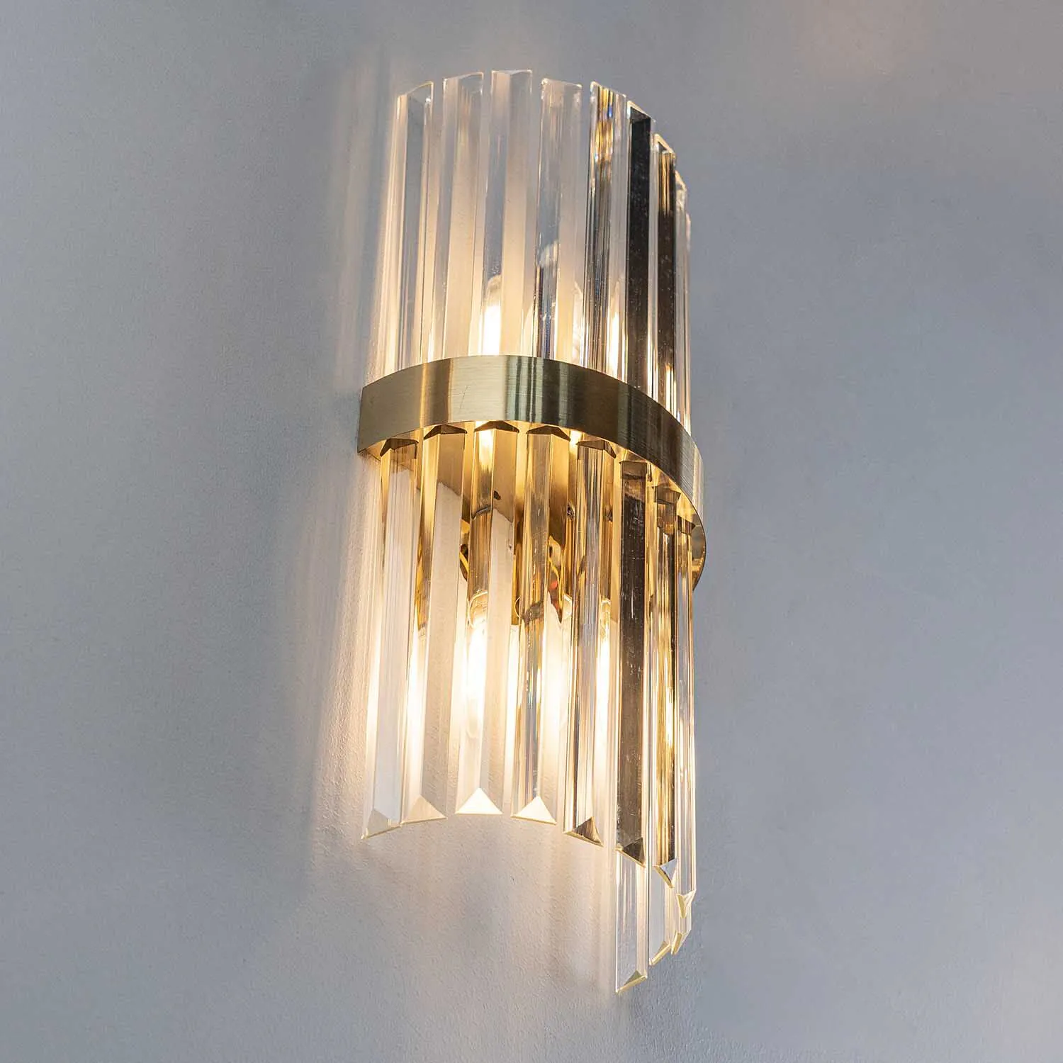 Kristall Vägglampa Milan Guld H45cm