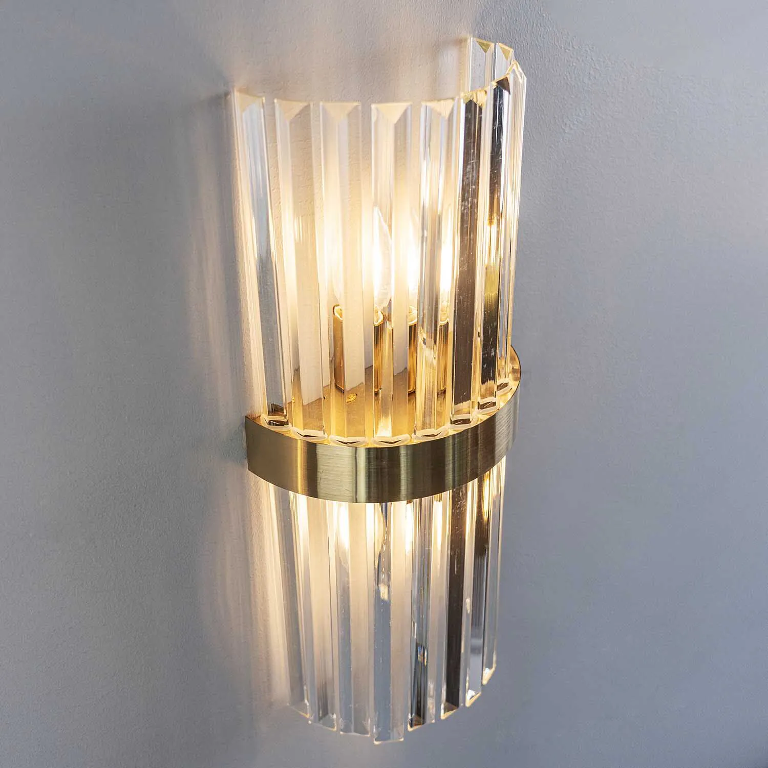 Kristall Vägglampa Milan Guld H45cm