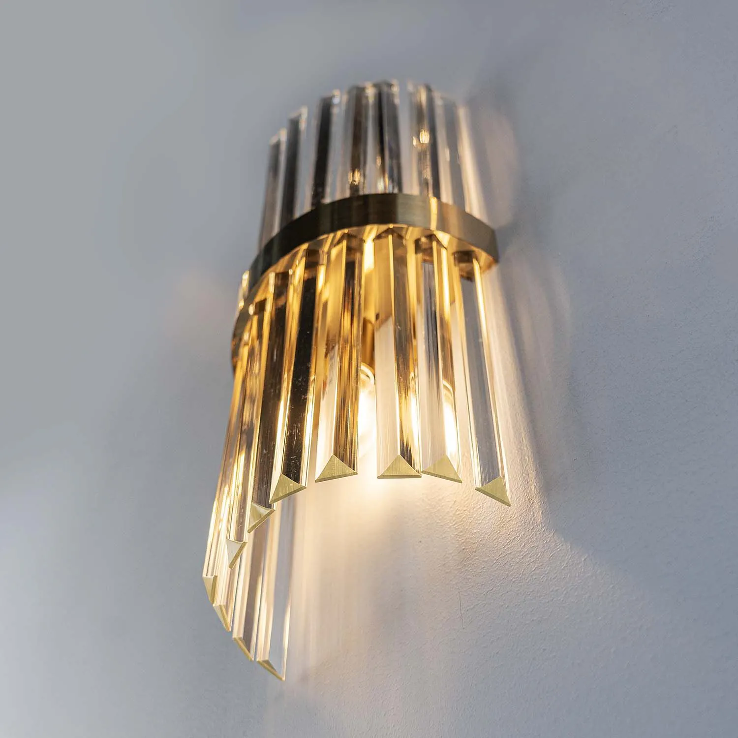 Kristall Vägglampa Milan Guld H45cm