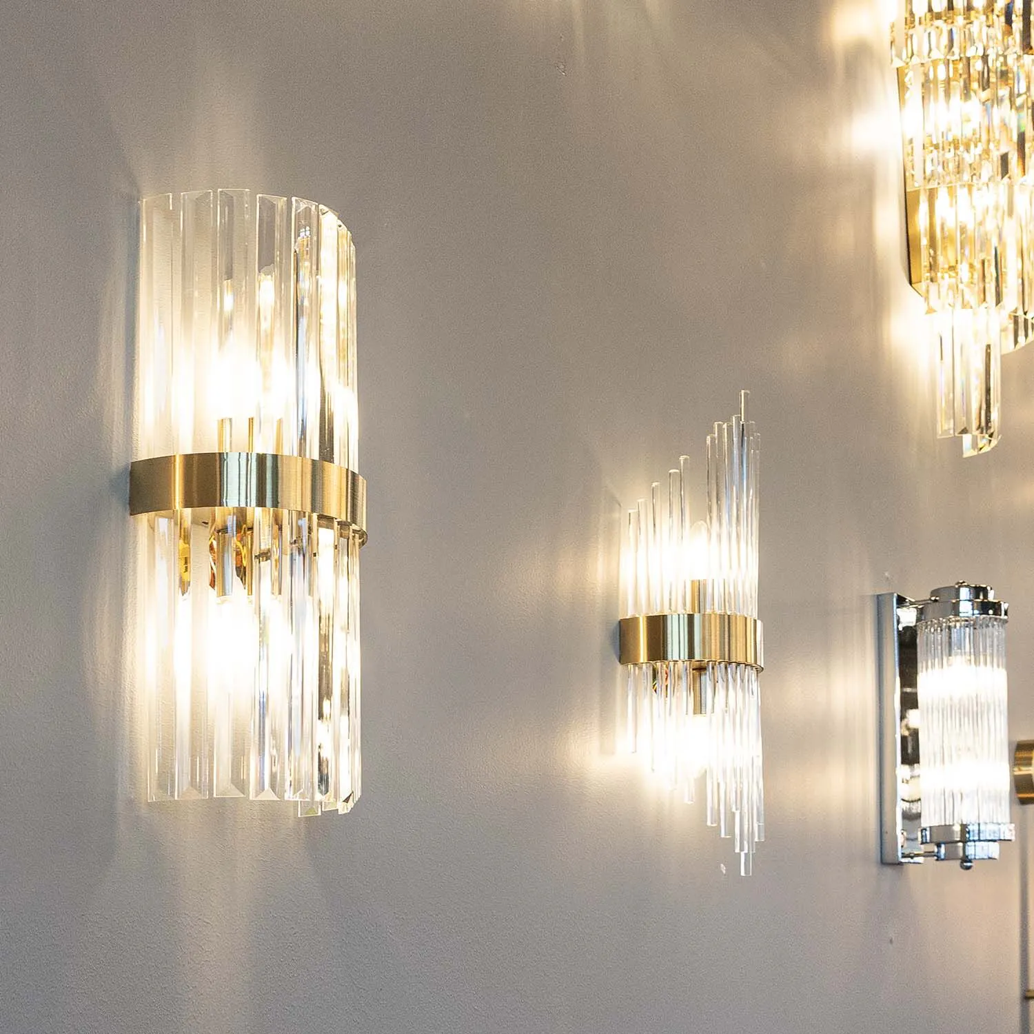 Kristall Vägglampa Milan Guld H45cm