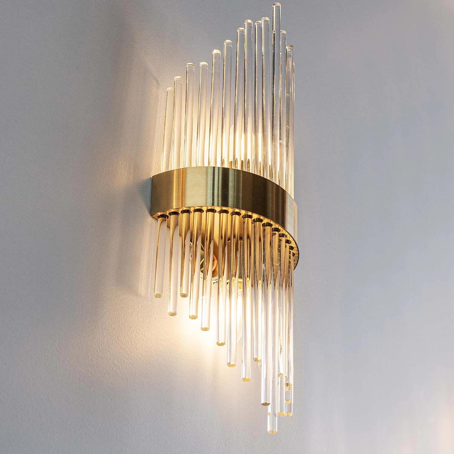Kristall Vägglampa Rome Guld H54cm