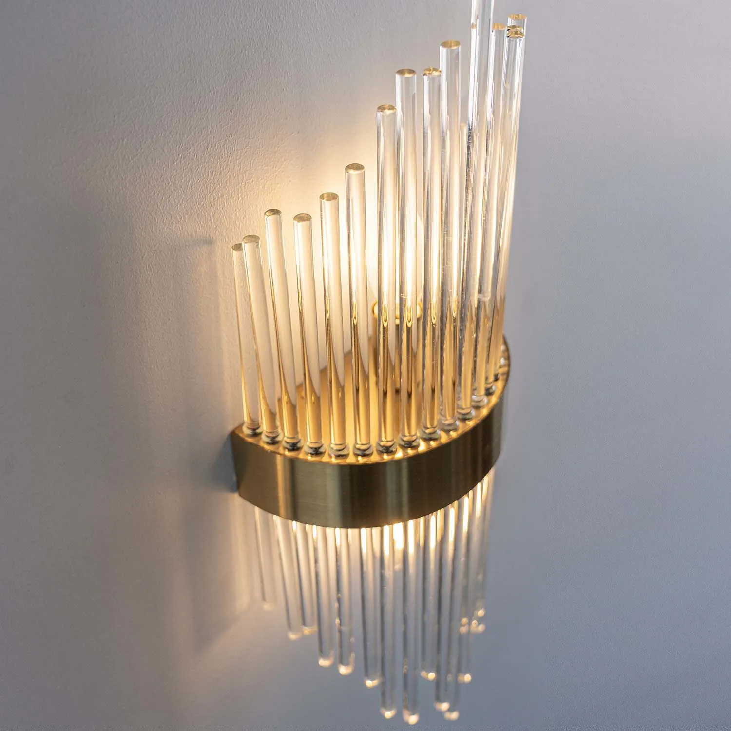 Kristall Vägglampa Rome Guld H54cm