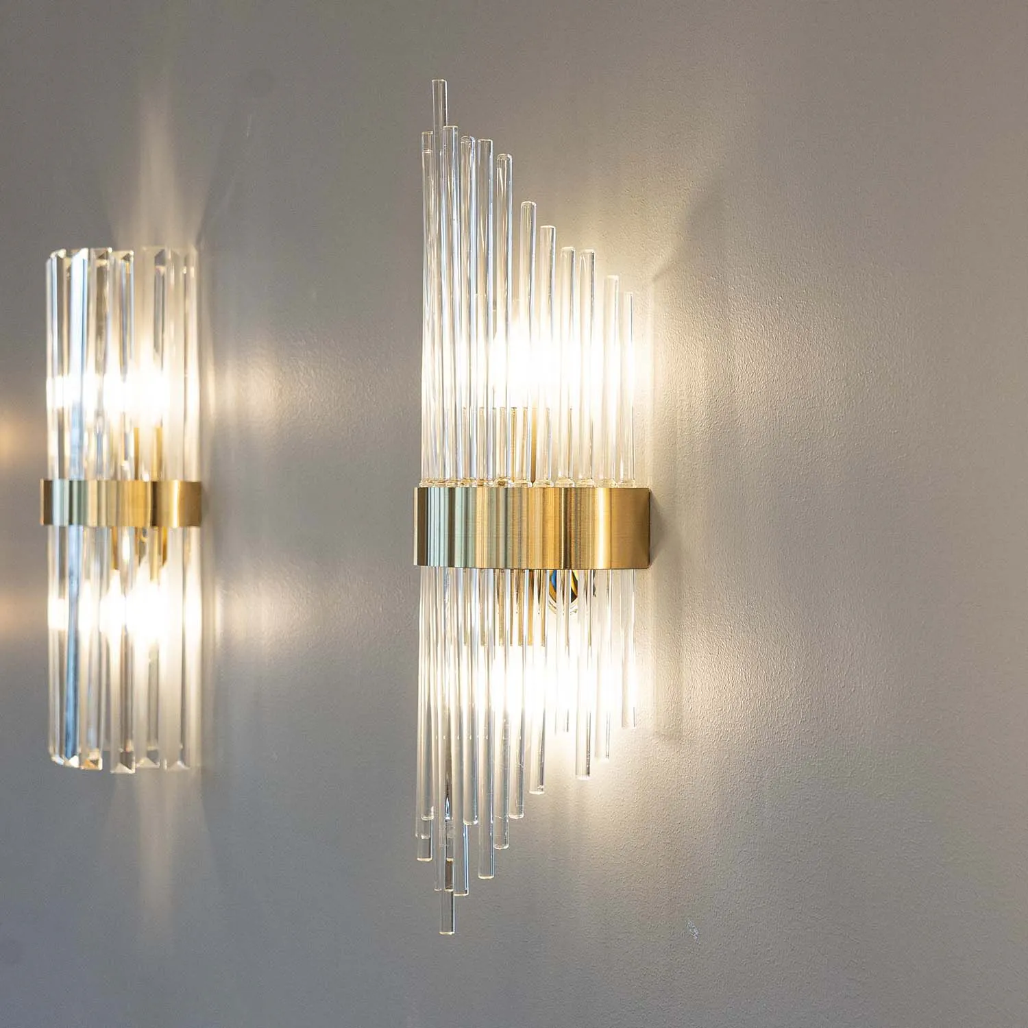 Kristall Vägglampa Rome Guld H54cm