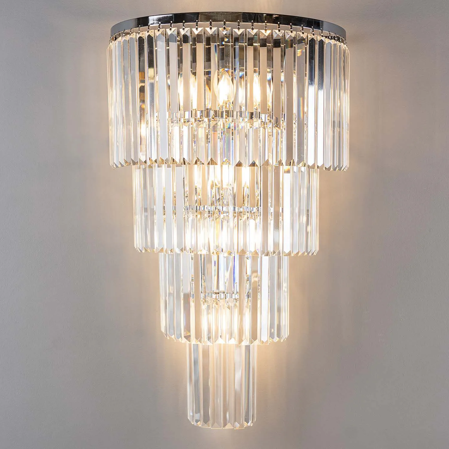 Kristall Vägglampa Valence Krom H80cm