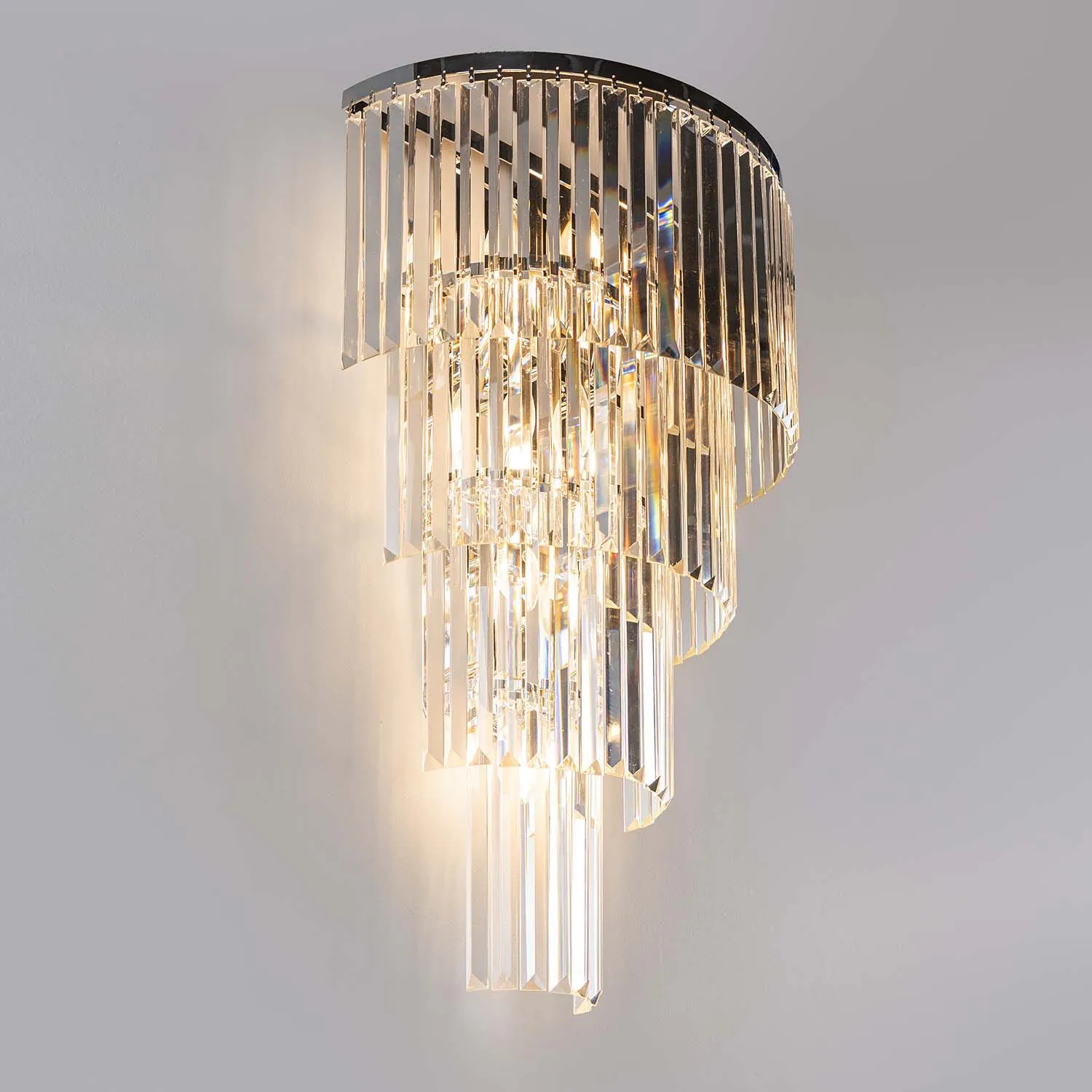 Kristall Vägglampa Valence Krom H80cm