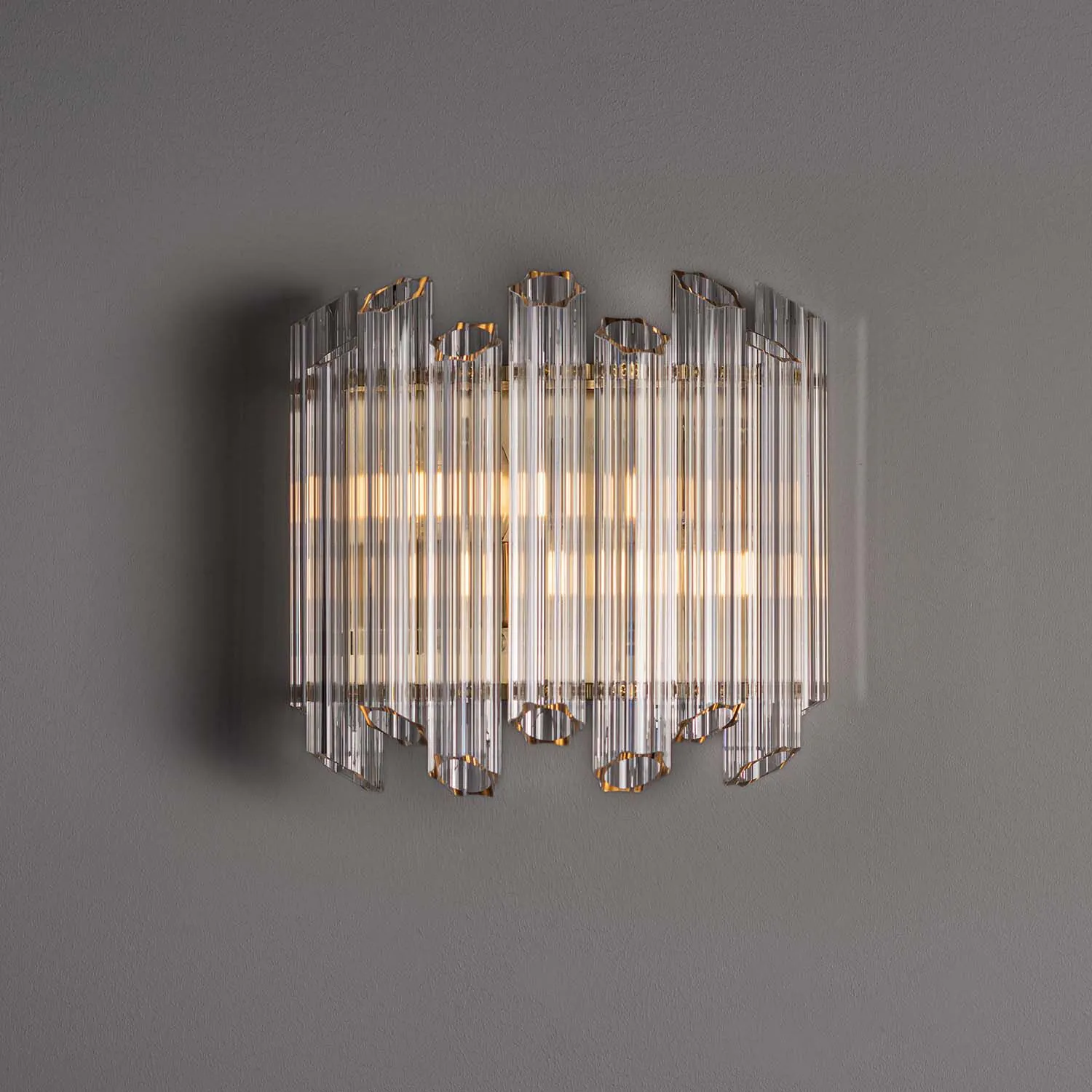 Vägglampa Kristall 33cm Mässing - Verona