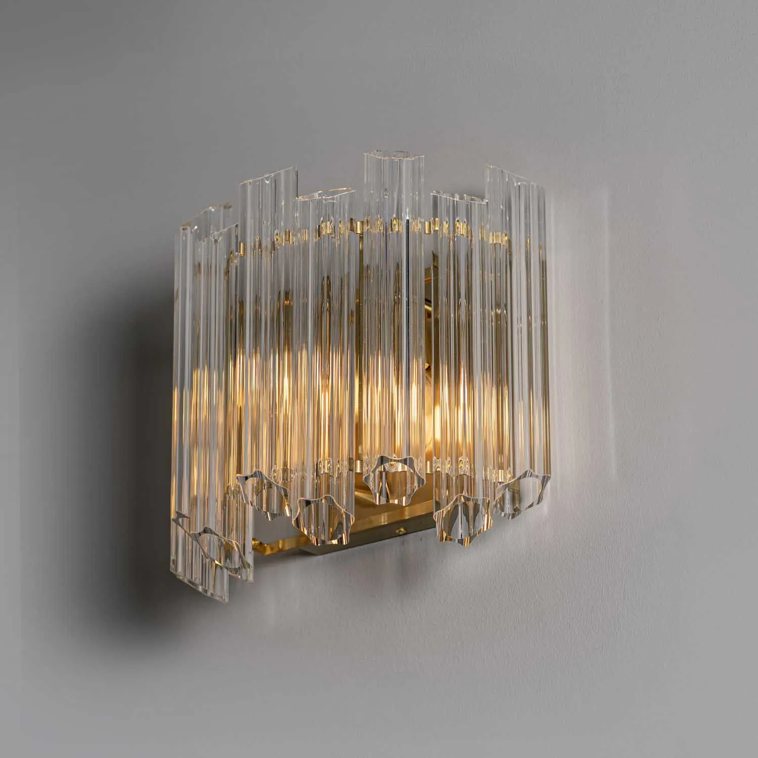 Vägglampa Kristall 33cm Mässing - Verona