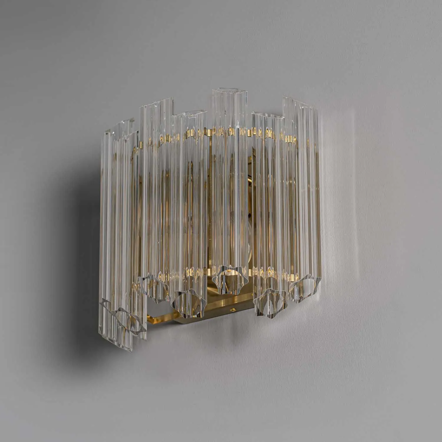 Vägglampa Kristall 33cm Mässing - Verona