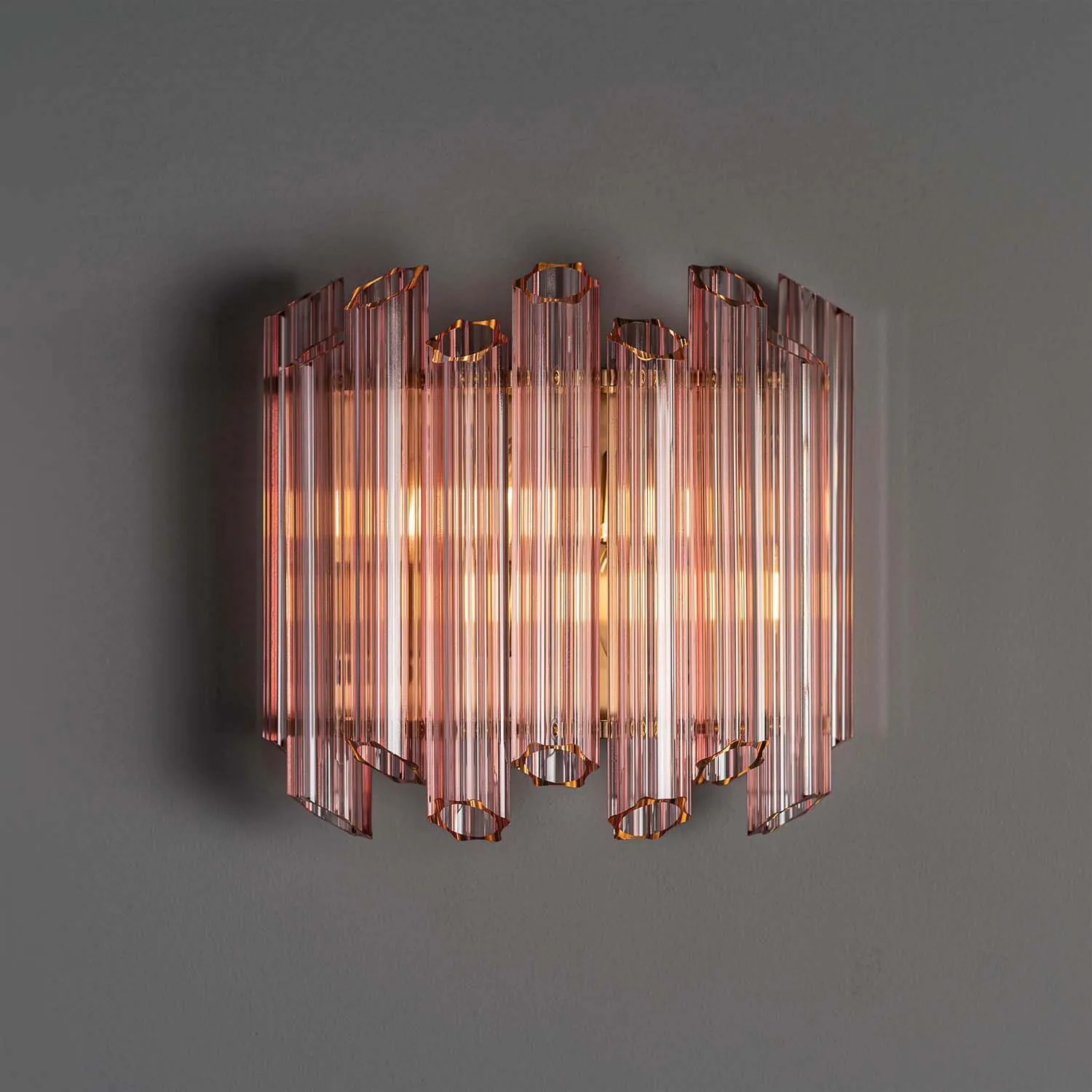 Vägglampa Kristall 33cm Rosa - Verona