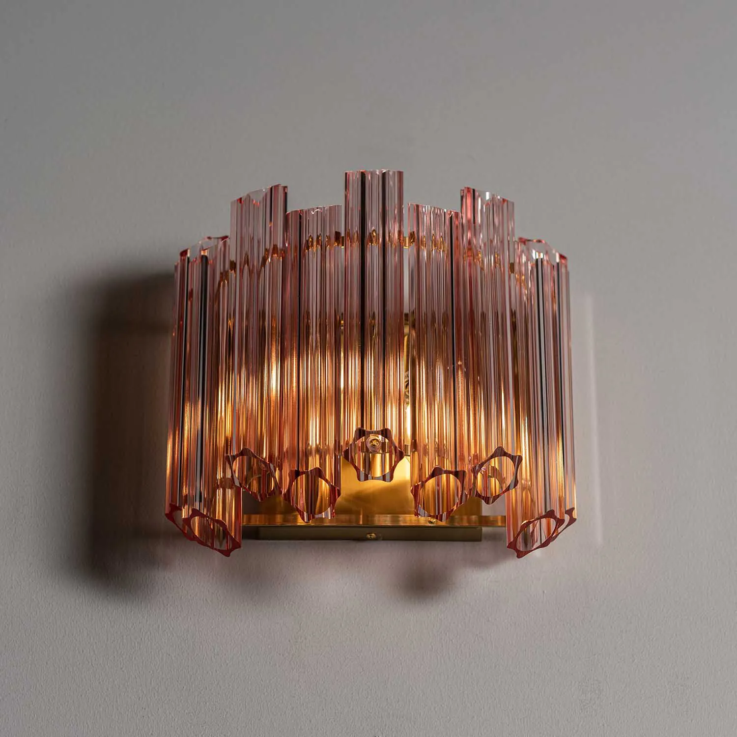 Vägglampa Kristall 33cm Rosa - Verona