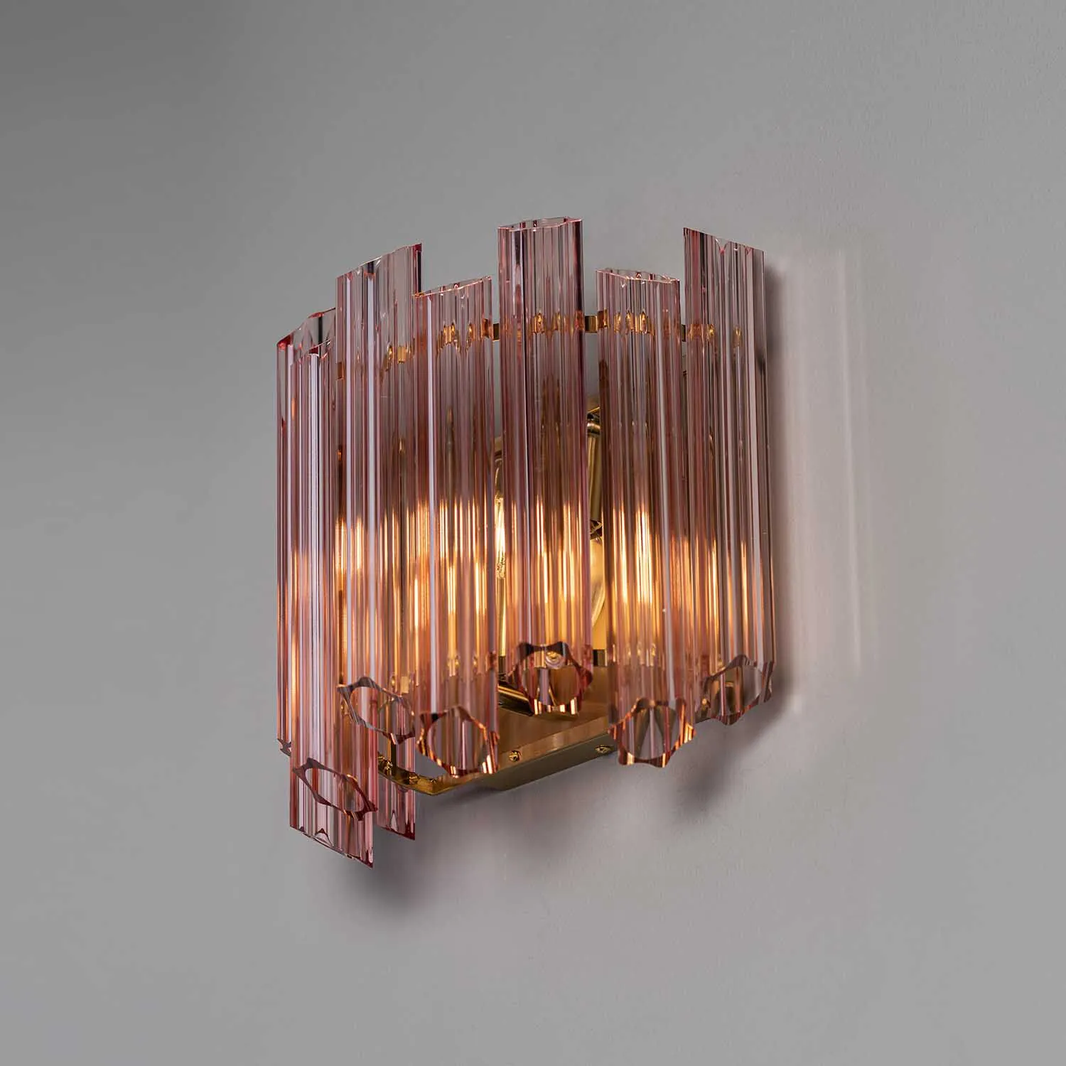 Vägglampa Kristall 33cm Rosa - Verona
