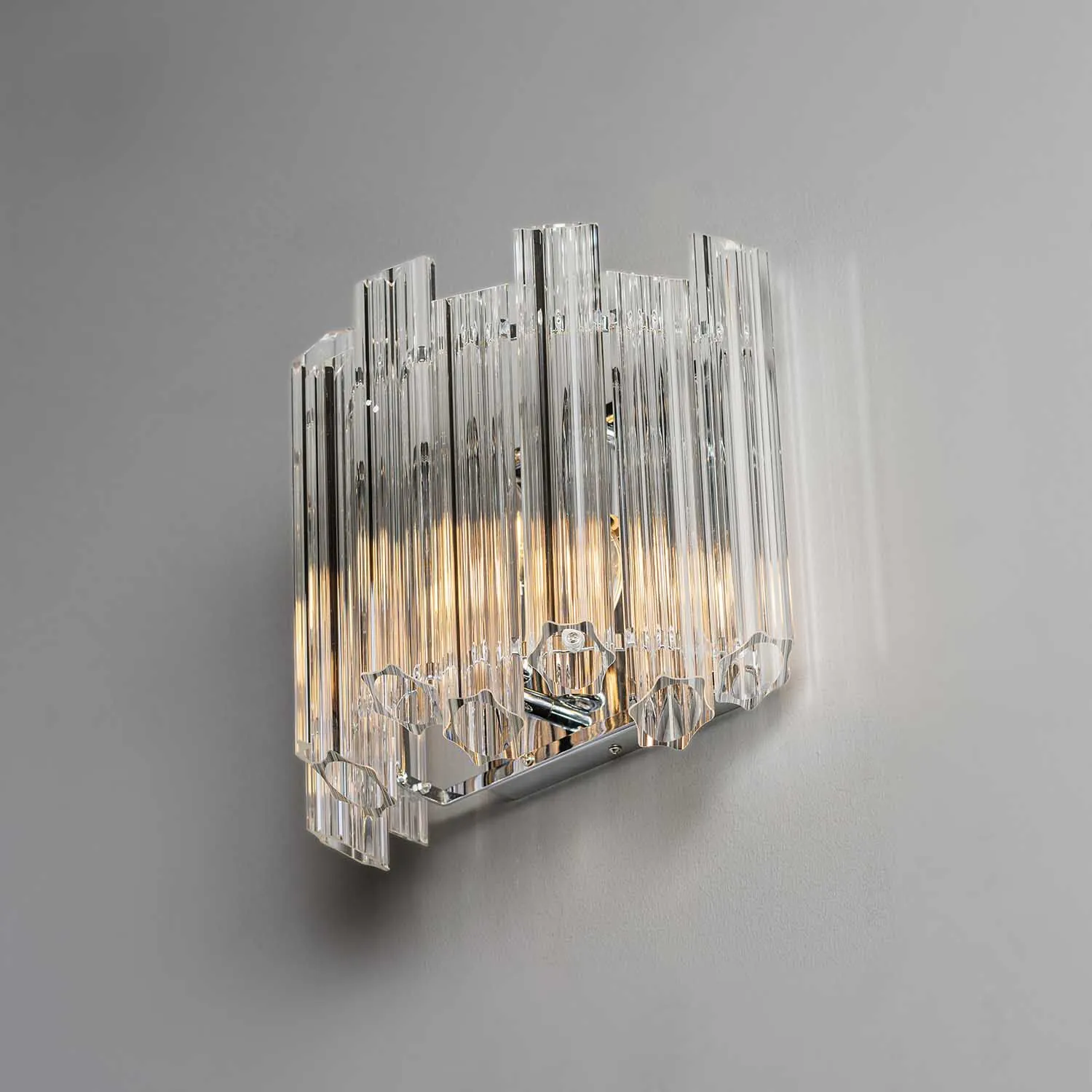 Vägglampa Kristall 33cm Krom - Verona