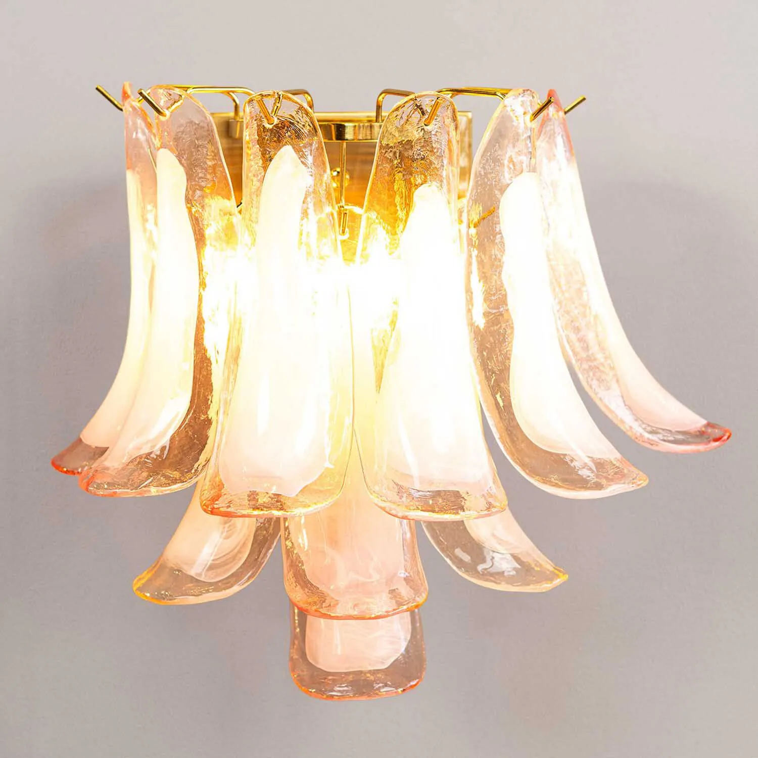 Vägglampa Kristall Rosa/Mässing - Livorno