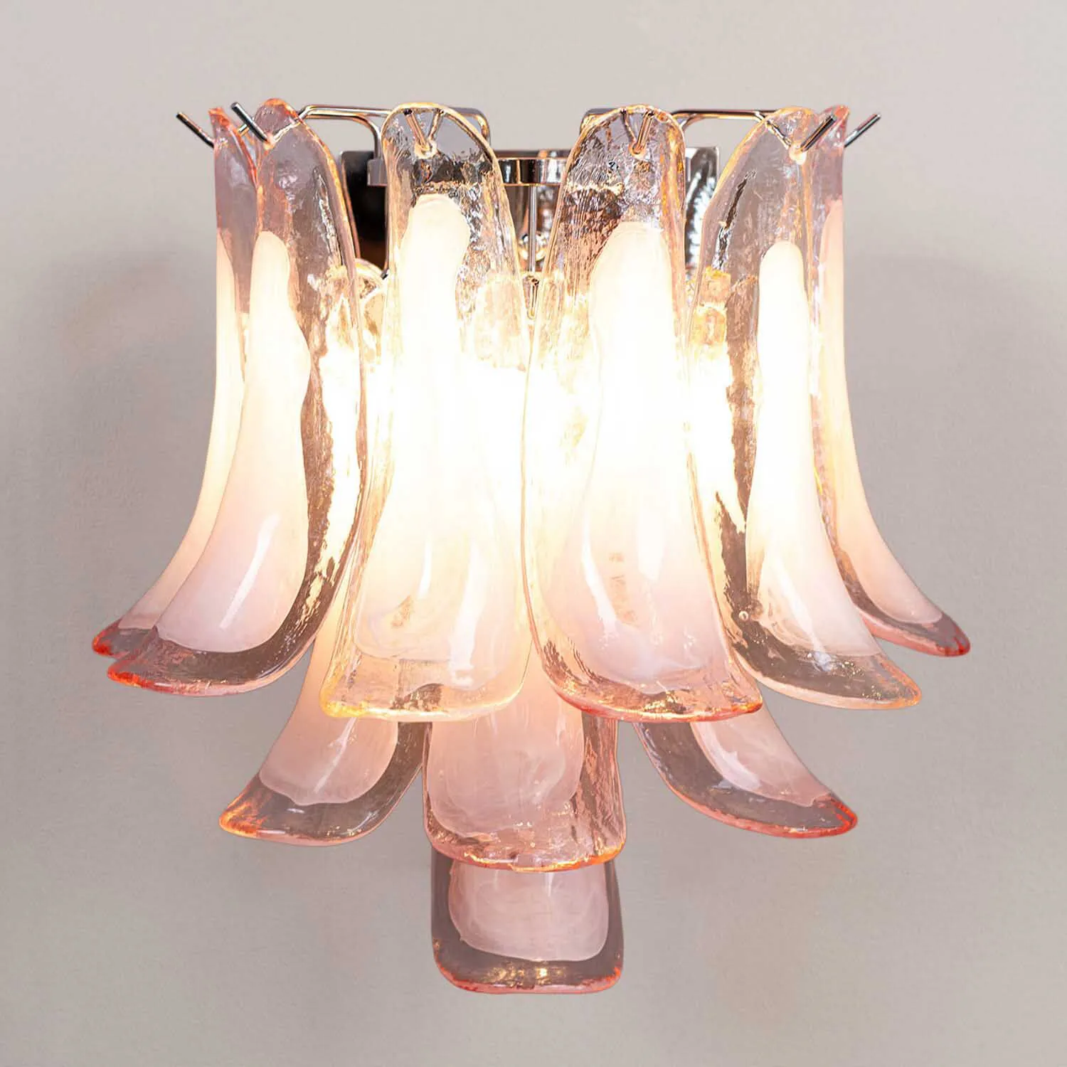 Vägglampa Kristall Rosa/Krom - Livorno