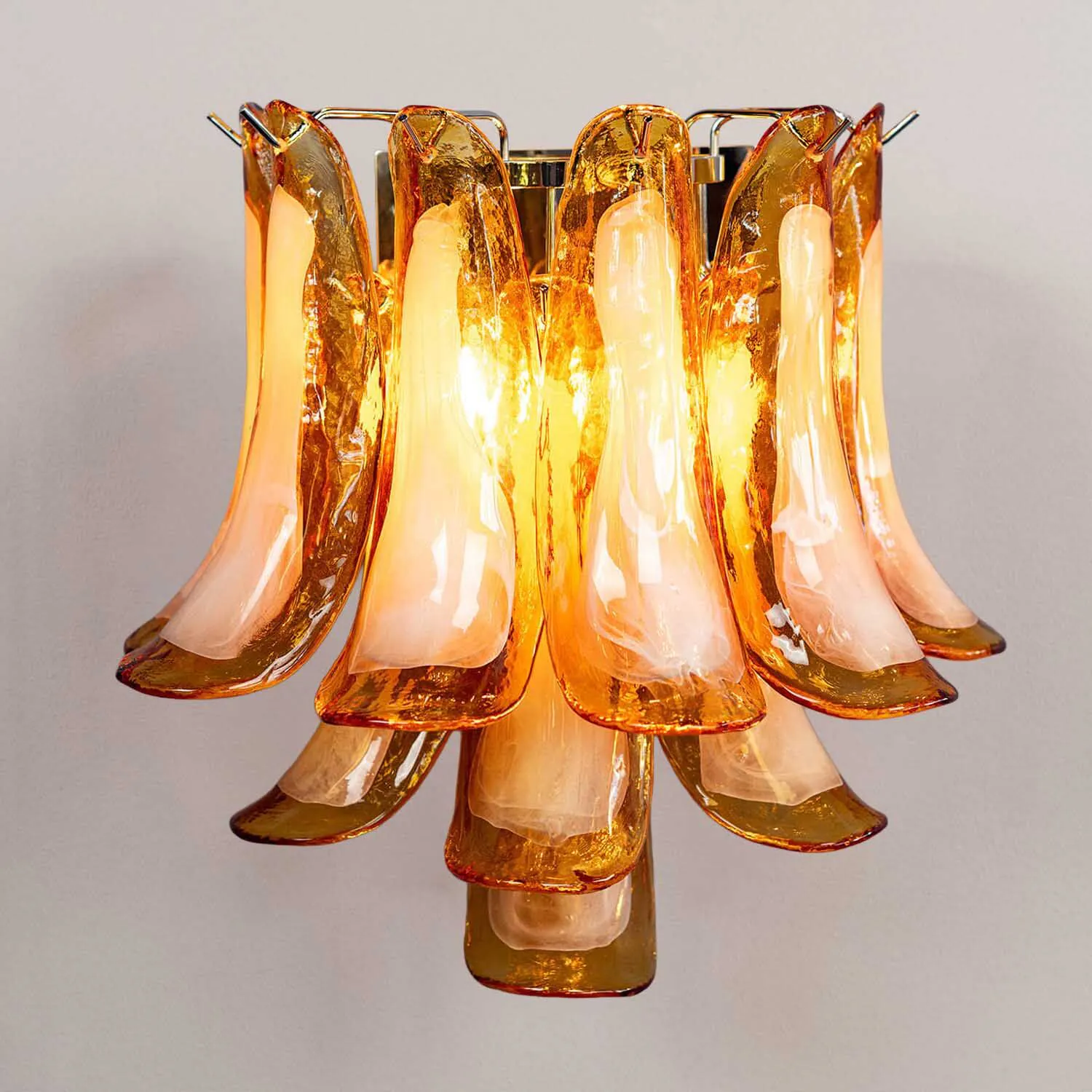 Vägglampa Kristall Bärnsten/Krom - Livorno