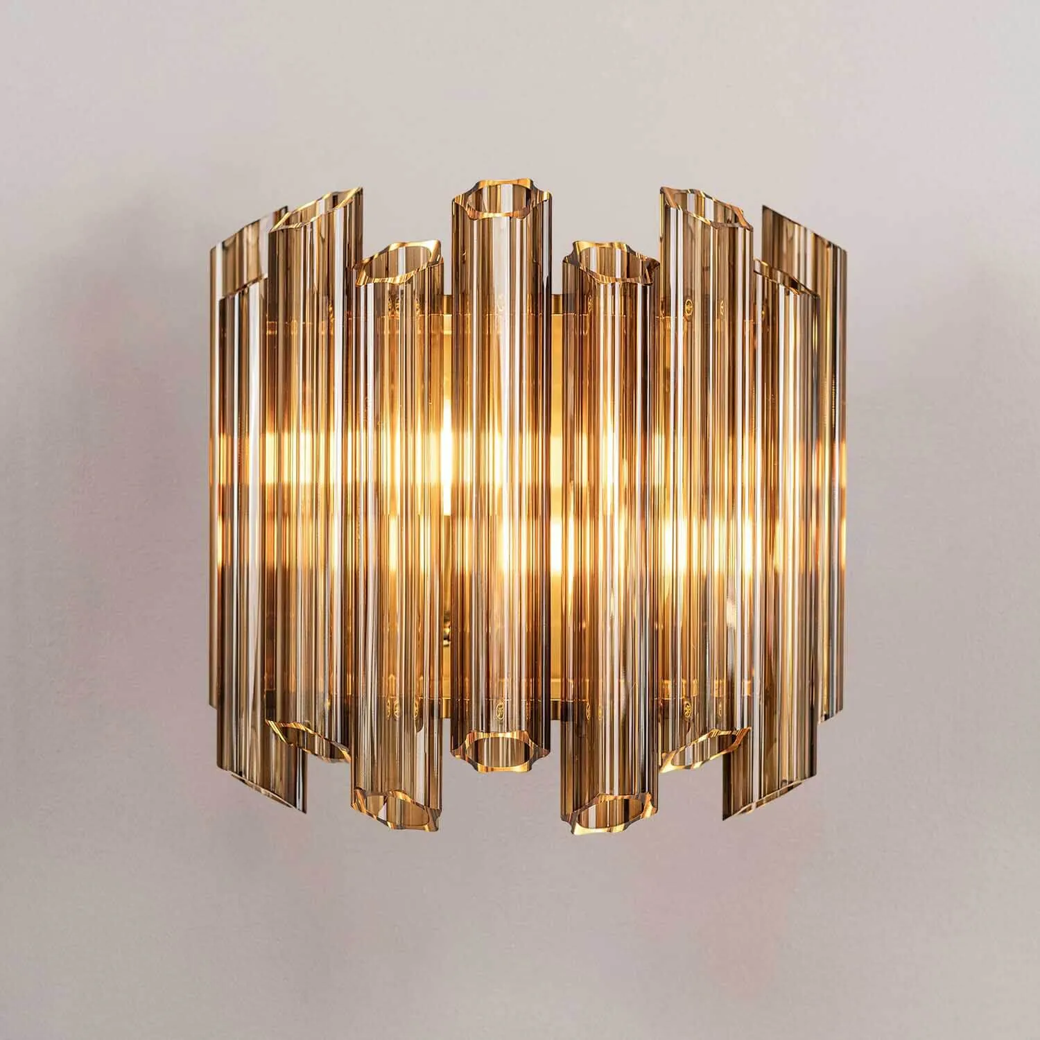 Vägglampa Kristall 33cm Cognac - Verona