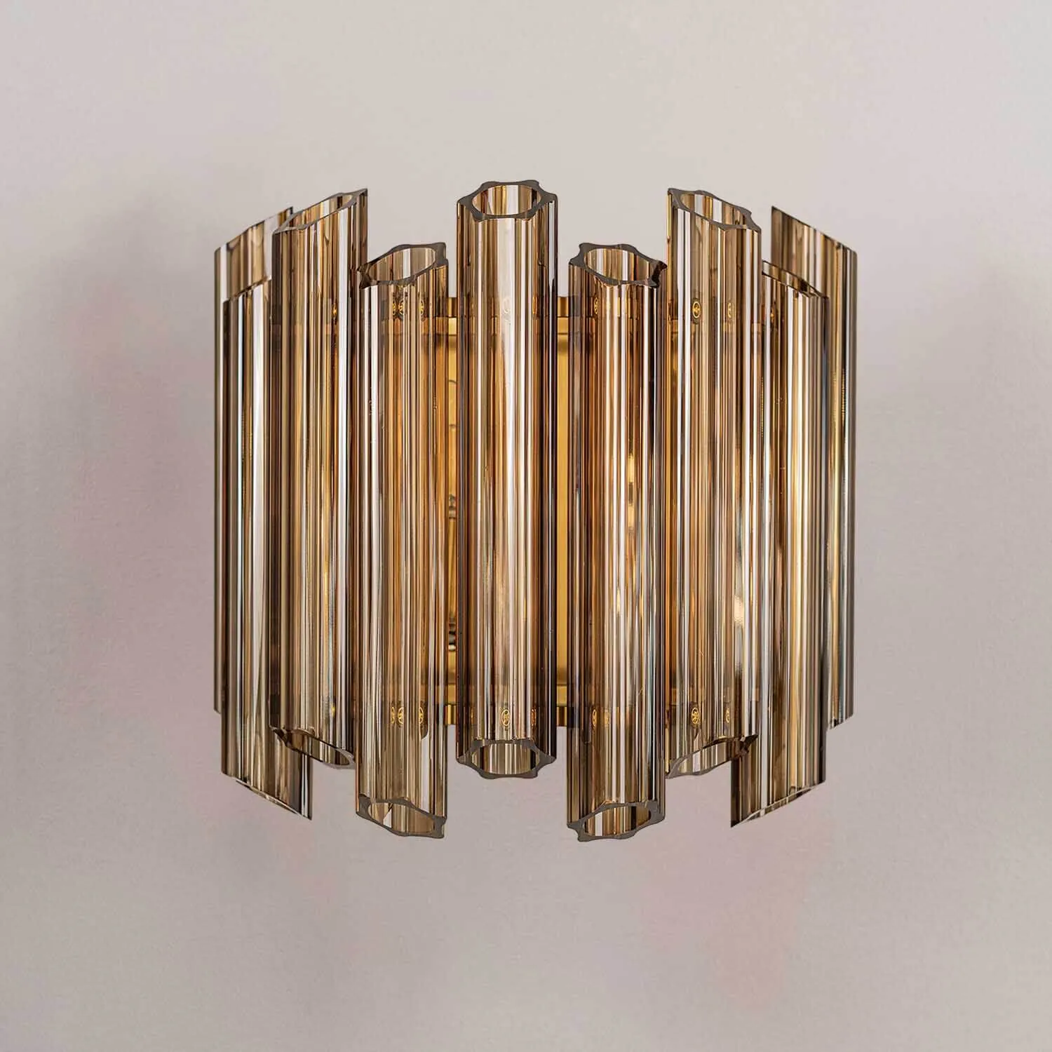 Vägglampa Kristall 33cm Cognac - Verona
