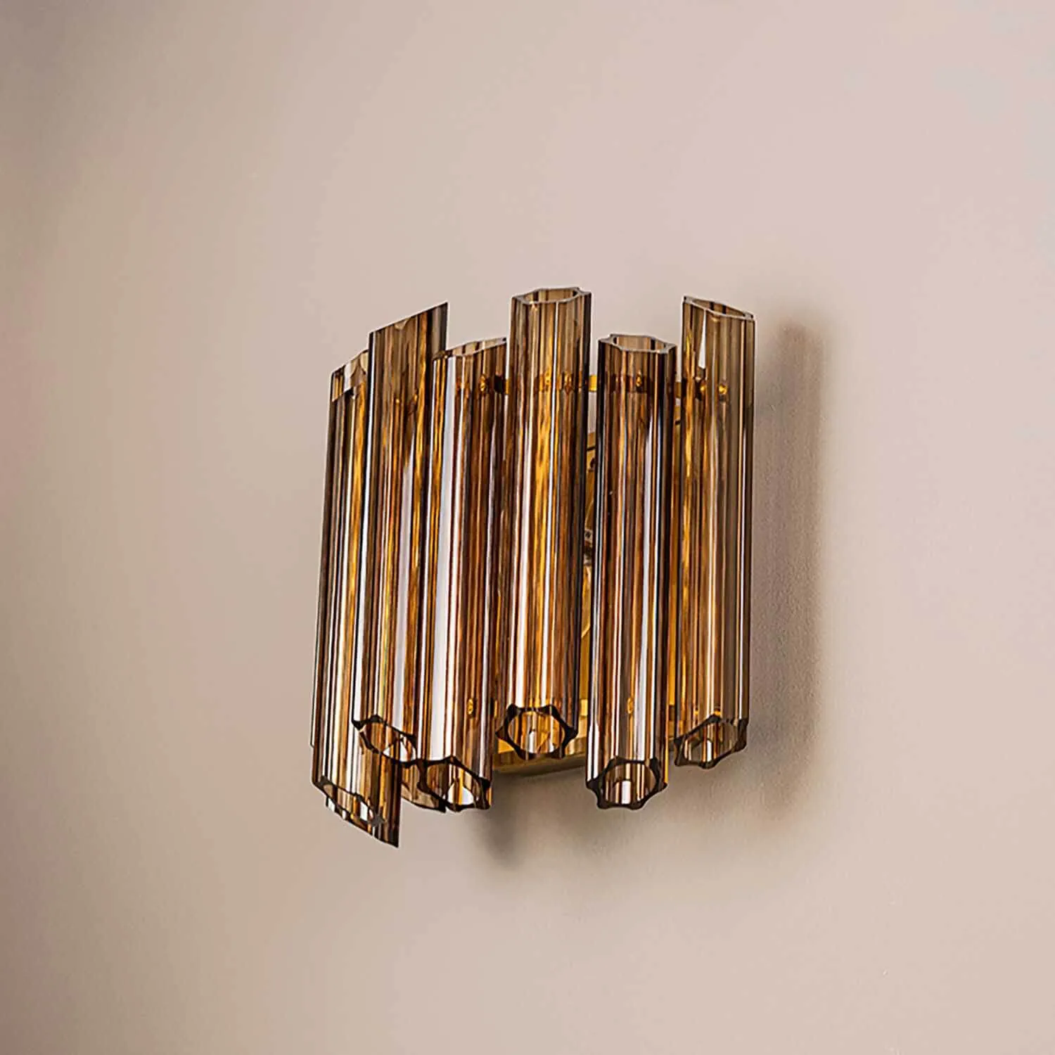 Vägglampa Kristall 33cm Cognac - Verona