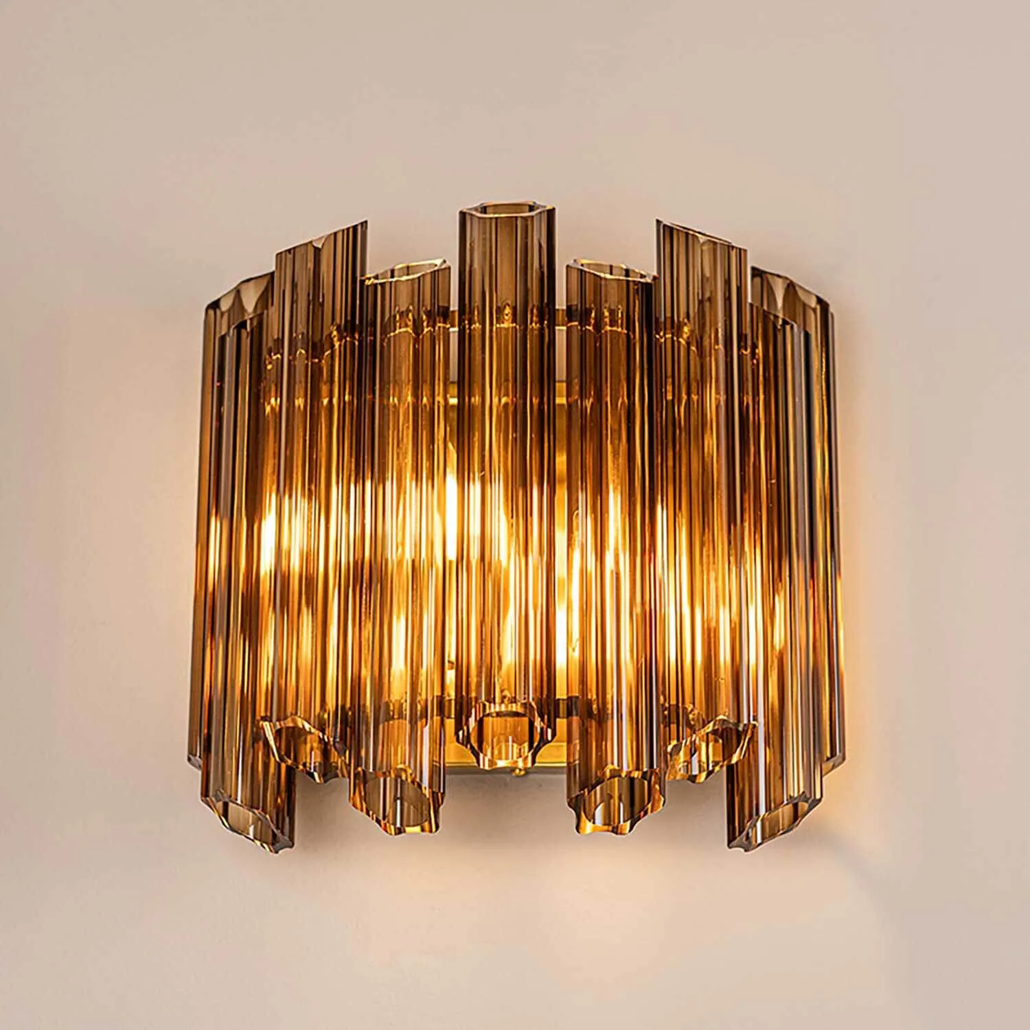 Vägglampa Kristall 33cm Cognac - Verona