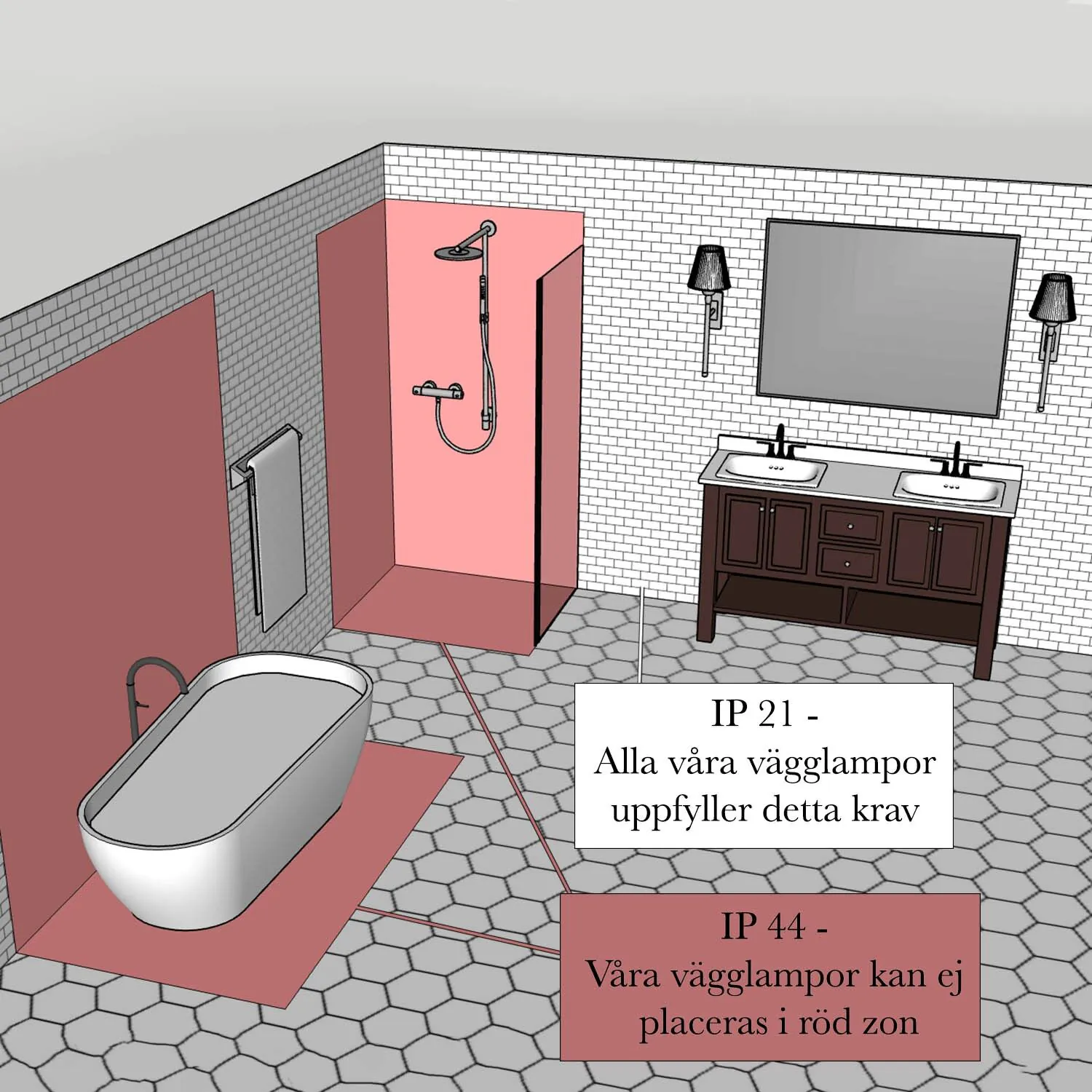 Vägglampa Svart H40cm - Monaco
