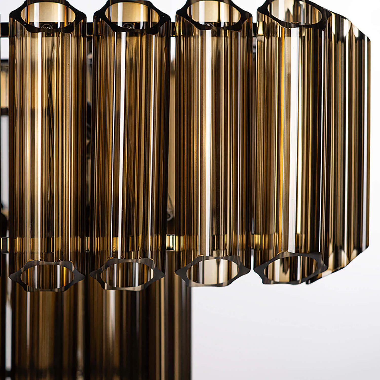 Avlång Kristallkrona 120cm Cognac/Krom - Verona