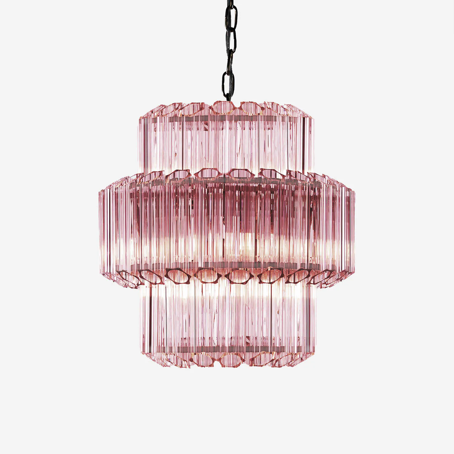 Kristallkrona Ø44cm Rosa/Krom - Verona