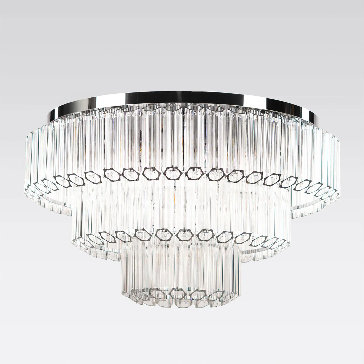 Kristallplafond 80cm Klar/Krom - Verona