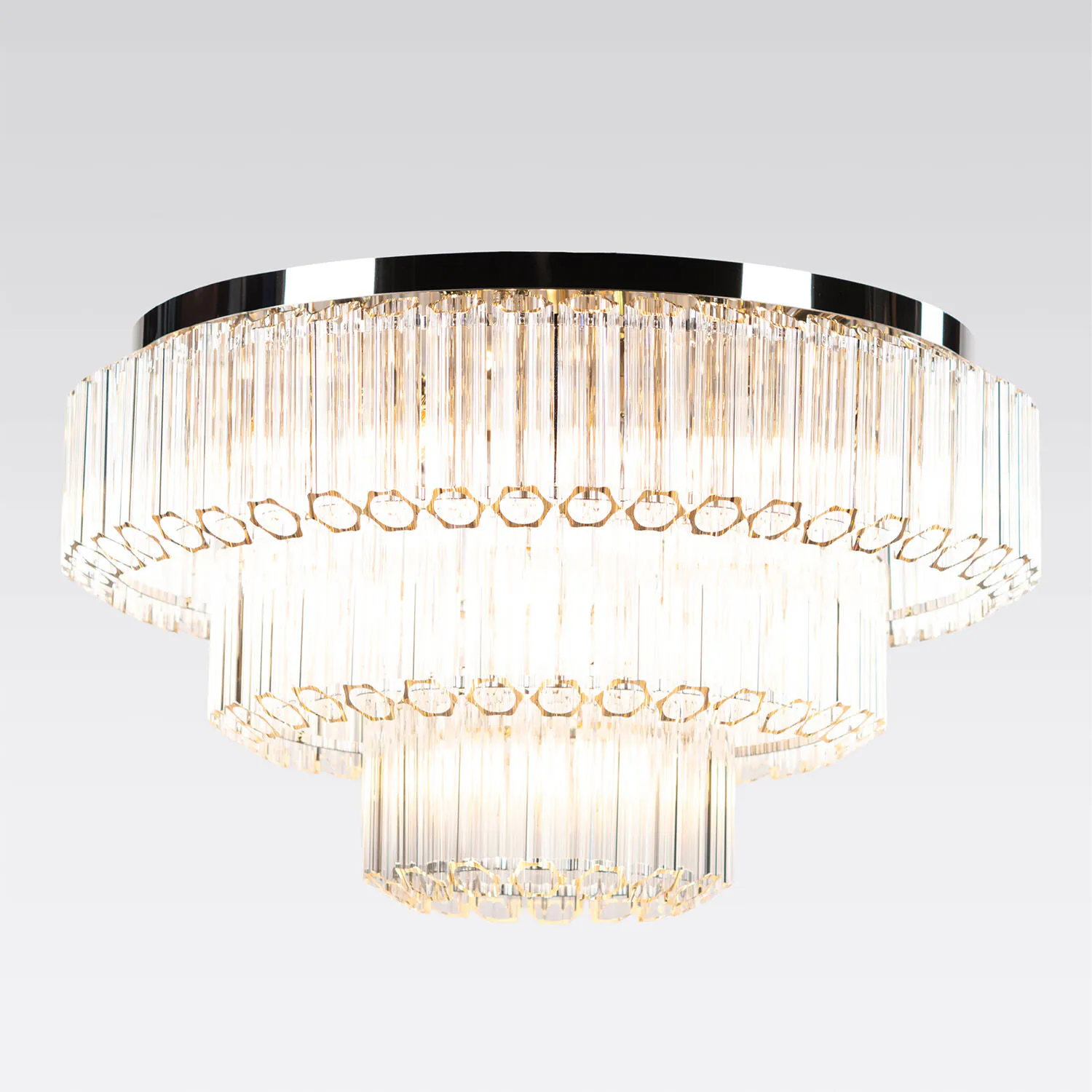 Kristallplafond 80cm Klar/Krom - Verona