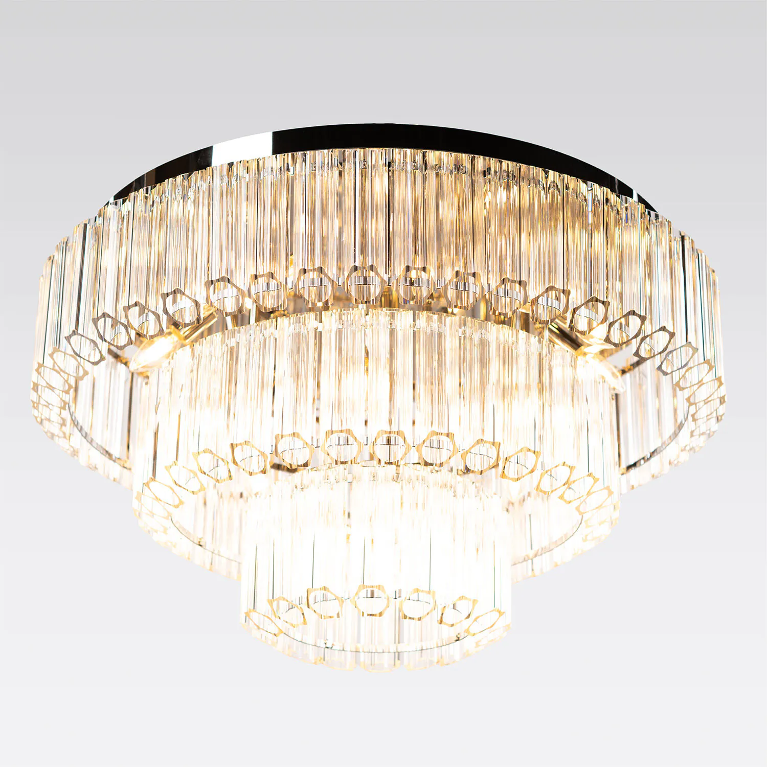 Kristallplafond 80cm Klar/Krom - Verona