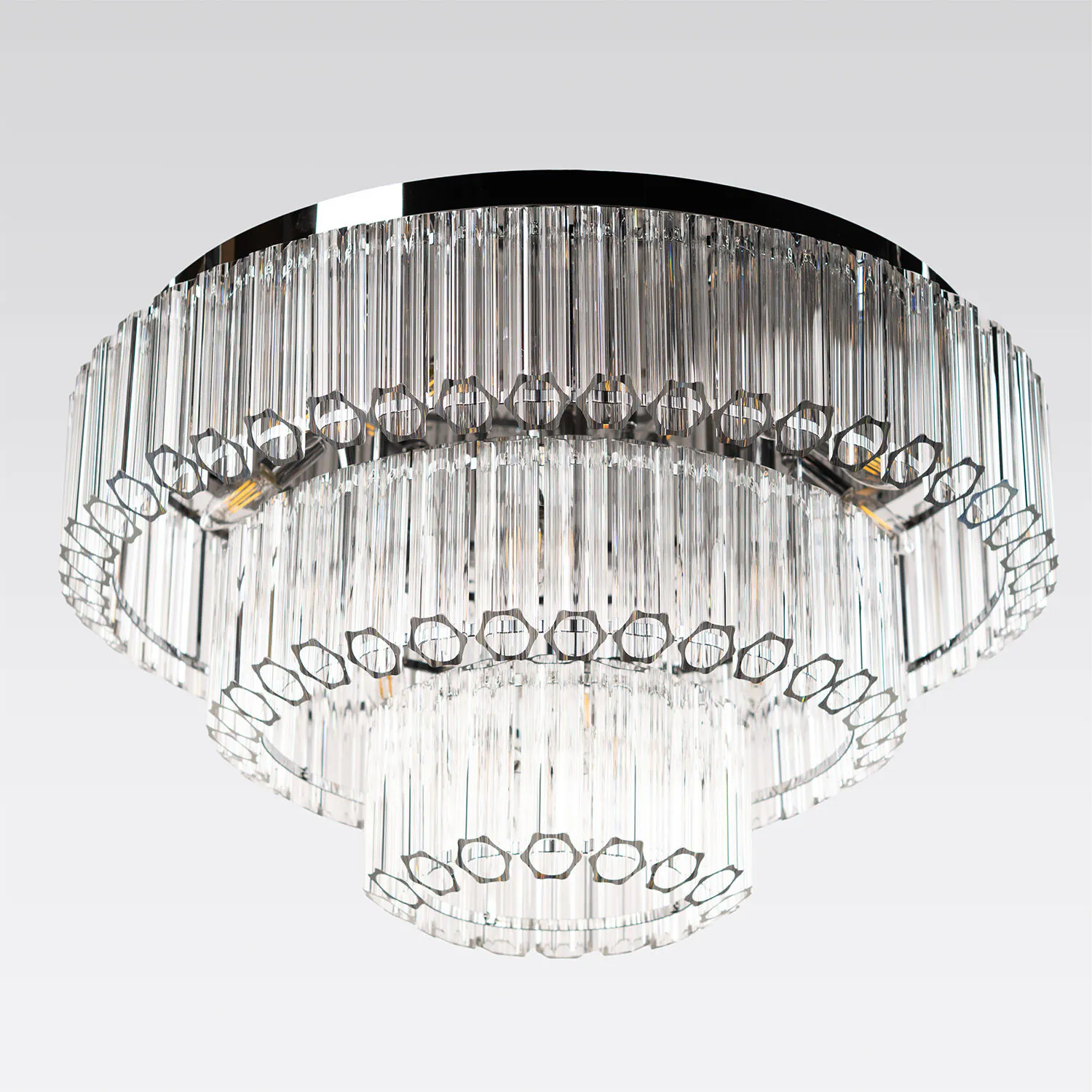 Kristallplafond 80cm Klar/Krom - Verona