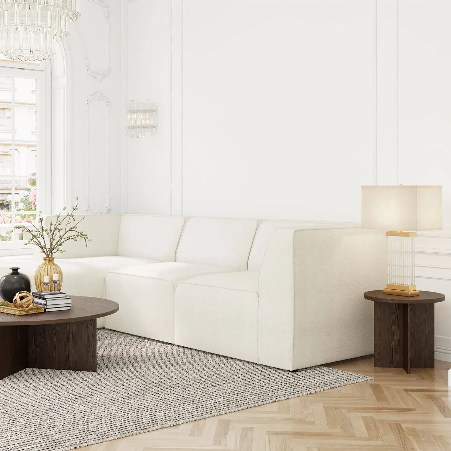 Soffa 3-sits 278cm Vit - London