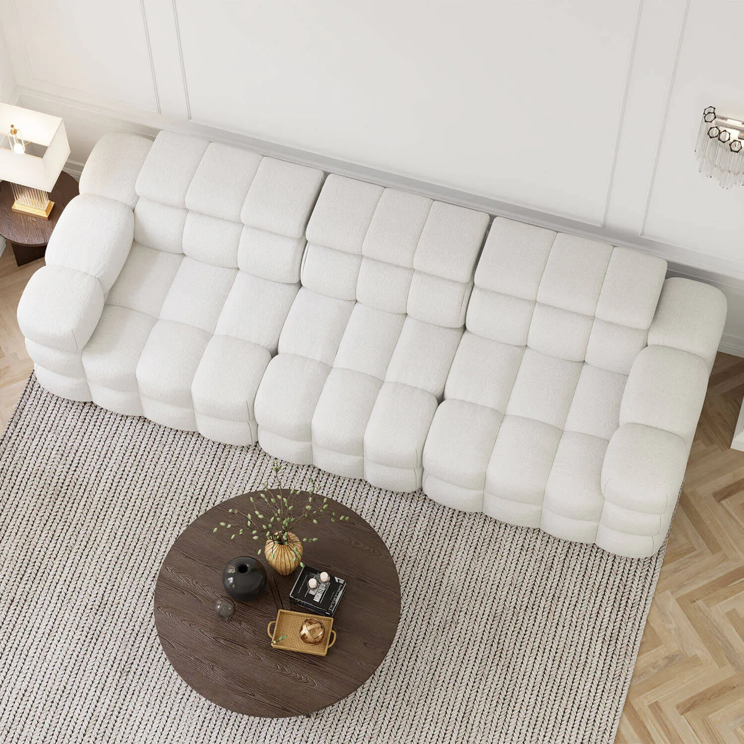 Soffa 3-sits 285cm Vit  - Paris