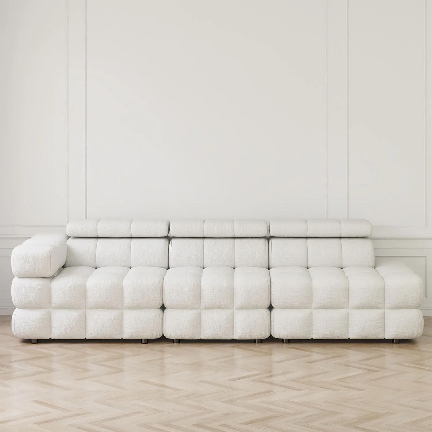 Soffa 3-sits 288cm Vit Armstöd Vänster - Paris