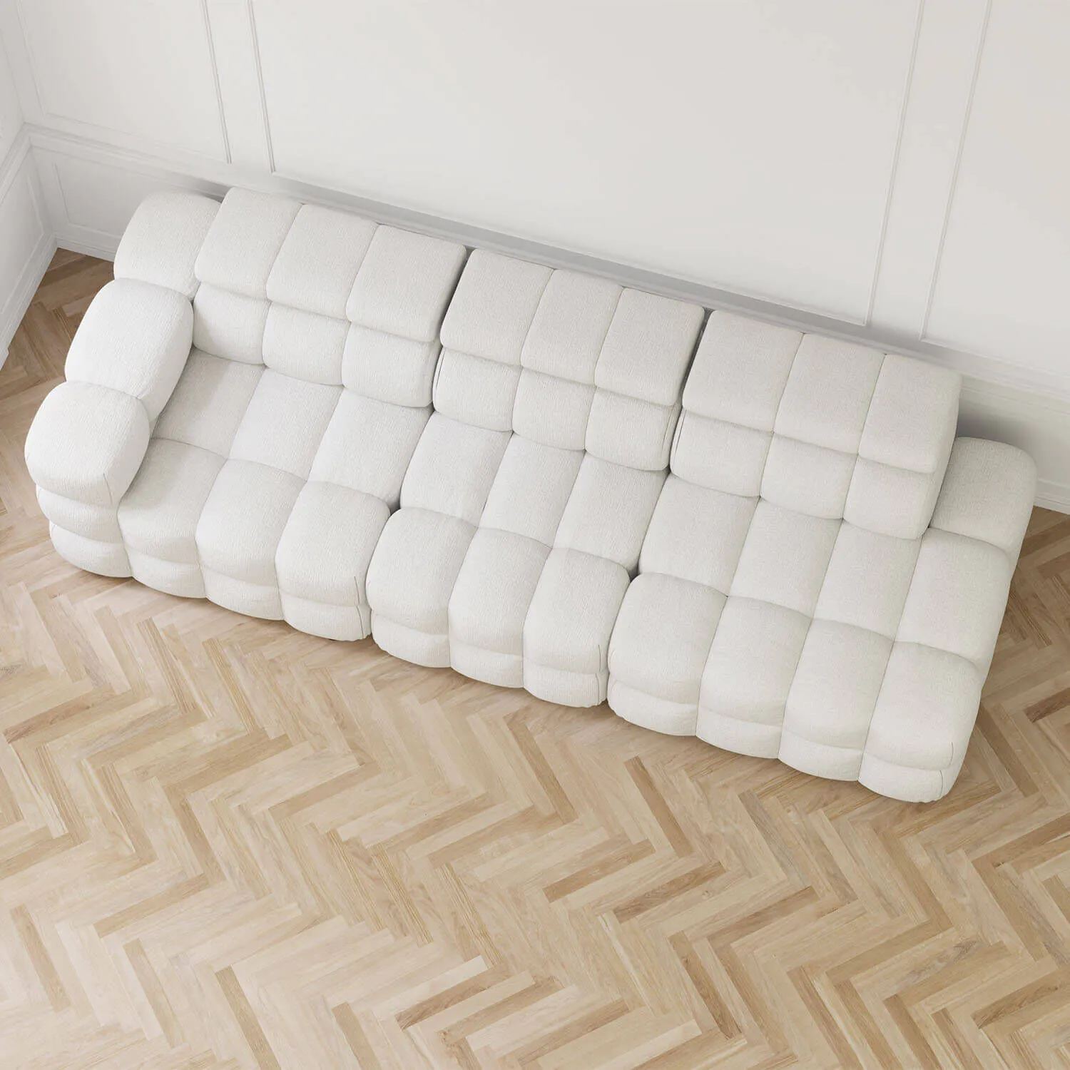 Soffa 3-sits 288cm Vit Armstöd Vänster - Paris