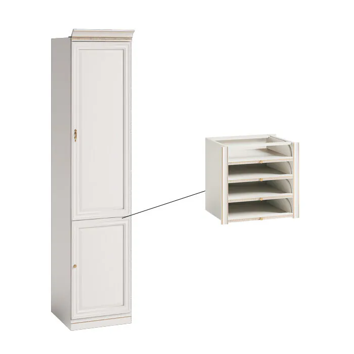 Vit Garderobsmodul 1D-06 Höger Panel - Monte Carlo