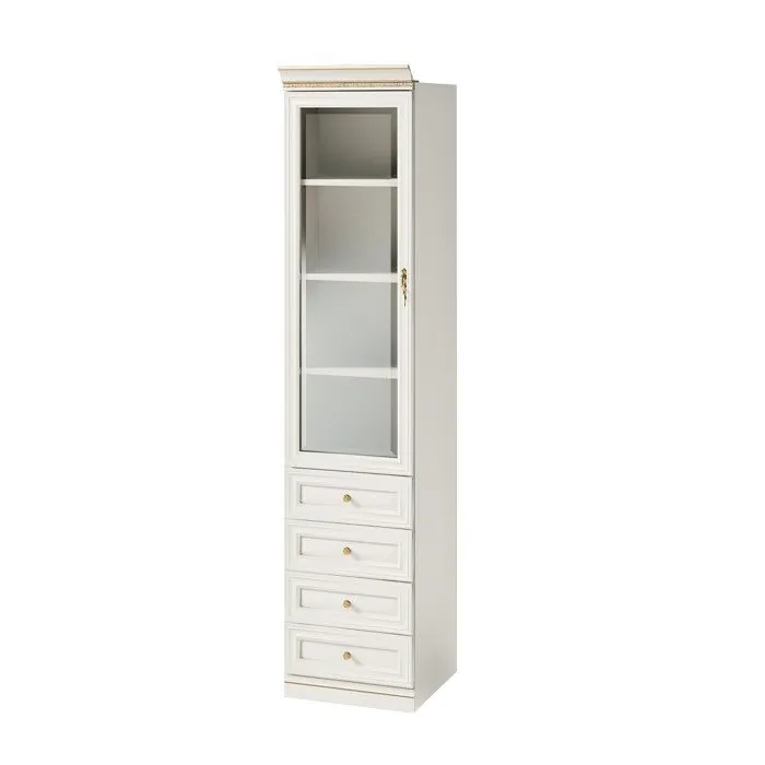 Vit Garderobsmodul 1D-08 Vänster Glas - Monte Carlo