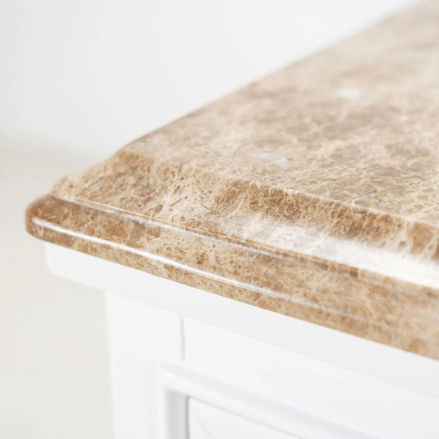 Kommod Badrum 60cm Vit Wyoming - Beige Marmor