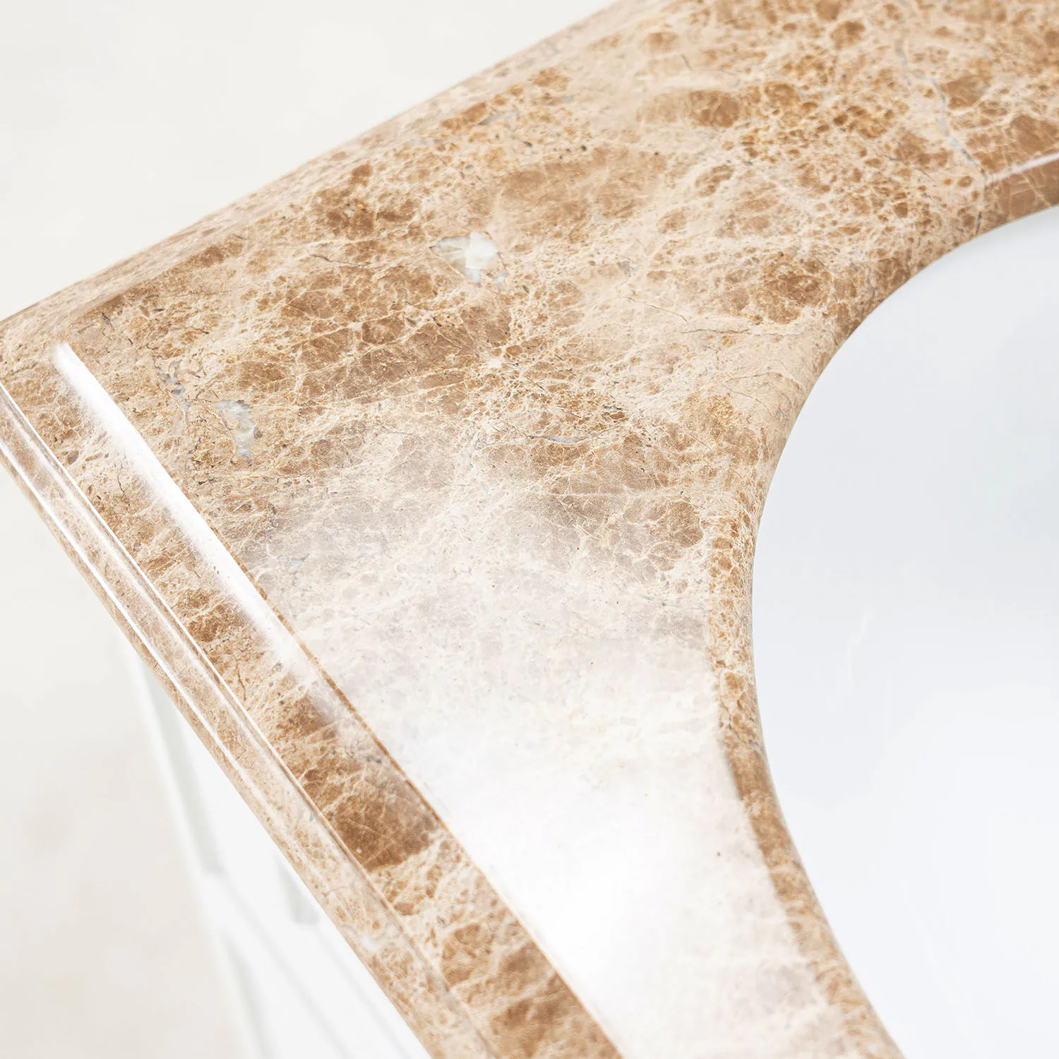 Kommod Badrum 60cm Vit Wyoming - Beige Marmor