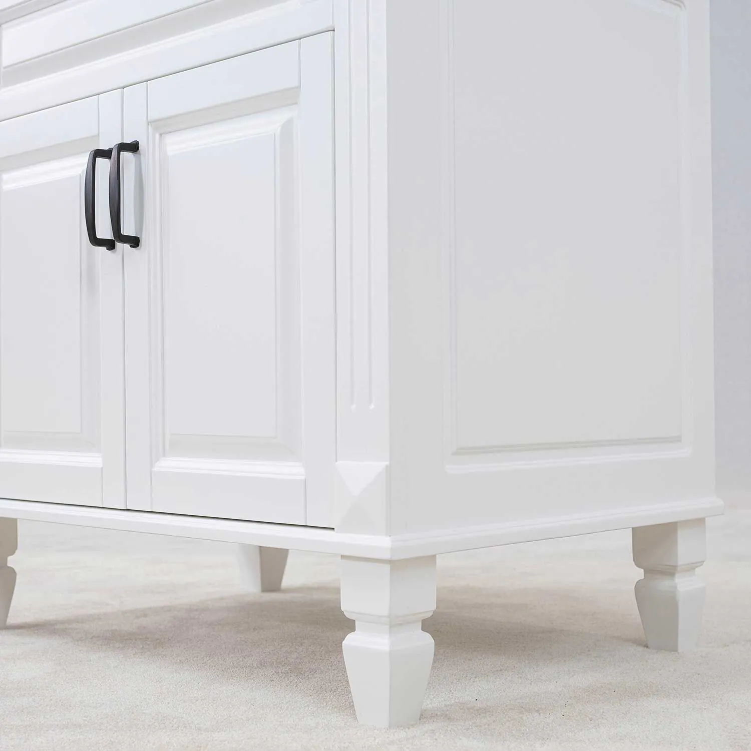 Kommod Badrum 80cm Nashville Vit - Beige Marmor