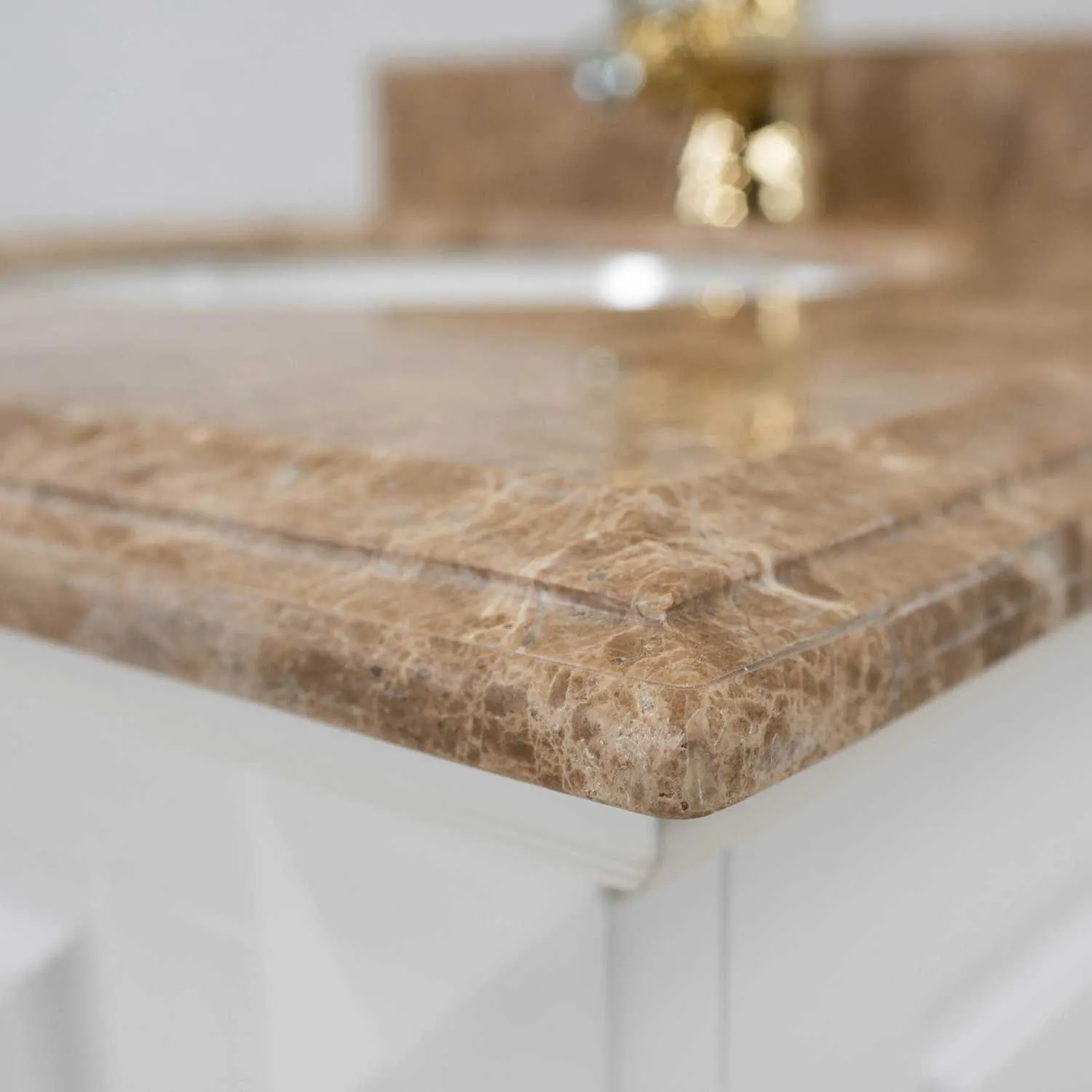 Kommod Badrum 60cm Nashville Vit - Beige Marmor