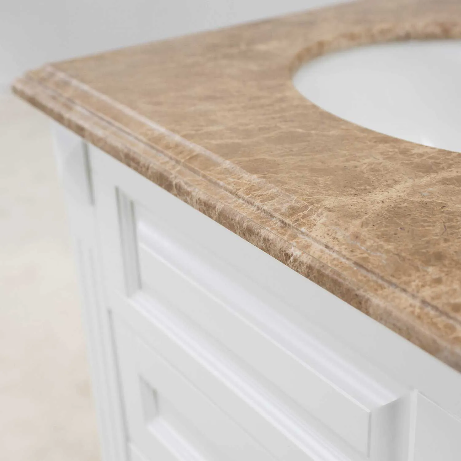 Kommod Badrum 60cm Nashville Vit - Beige Marmor