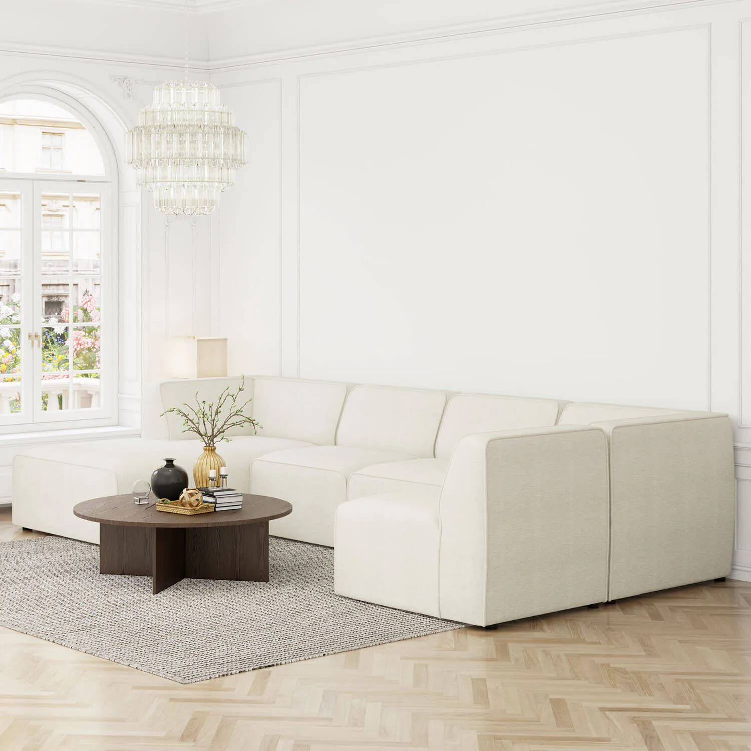 U-modulsoffa Vänster 343cm Vit - London
