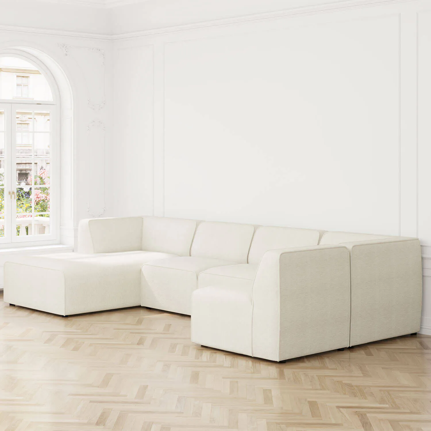 U-modulsoffa Vänster 343cm Vit - London