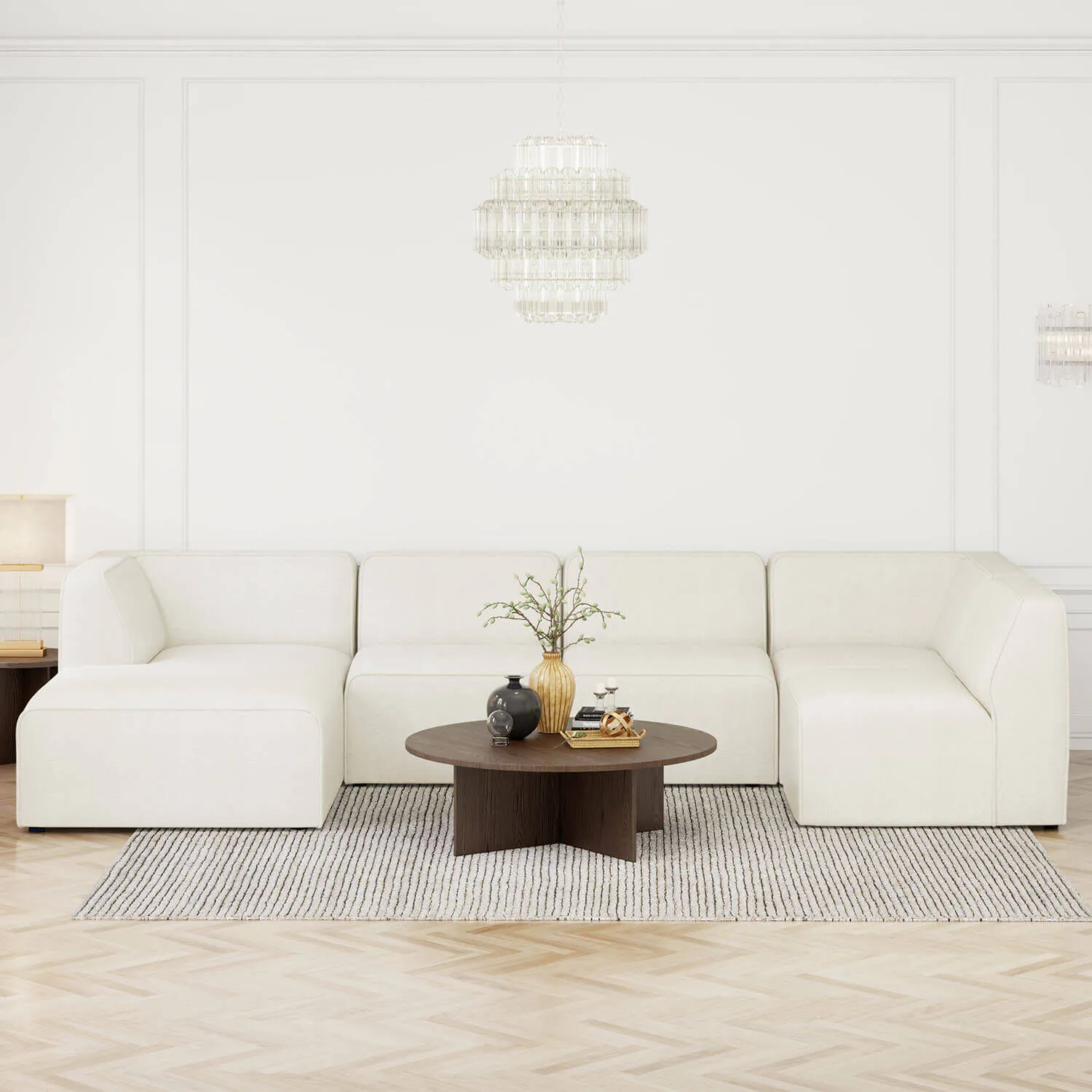 U-modulsoffa Vänster 343cm Vit - London