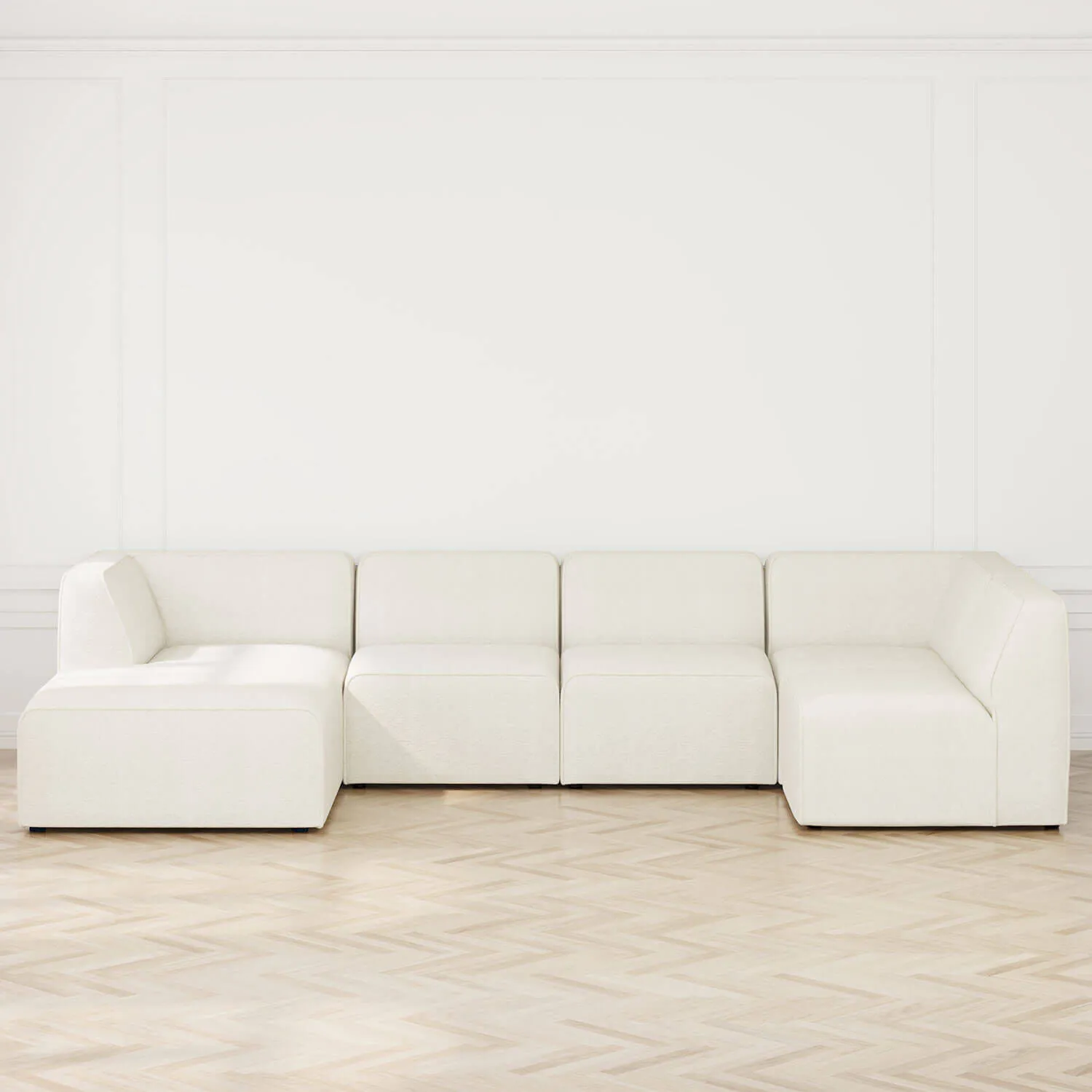 U-modulsoffa Vänster 343cm Vit - London