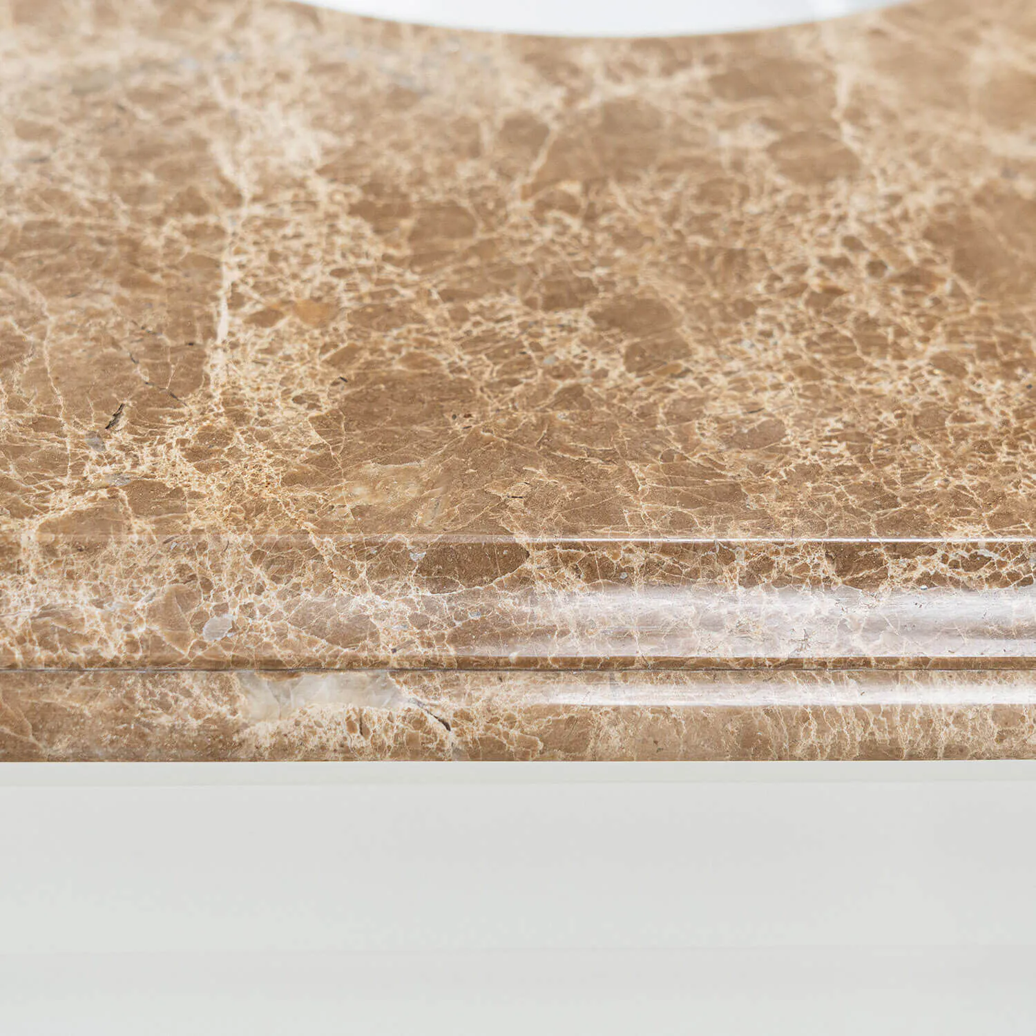 Kommod Badrum 80cm Utah Vit - Beige Marmor
