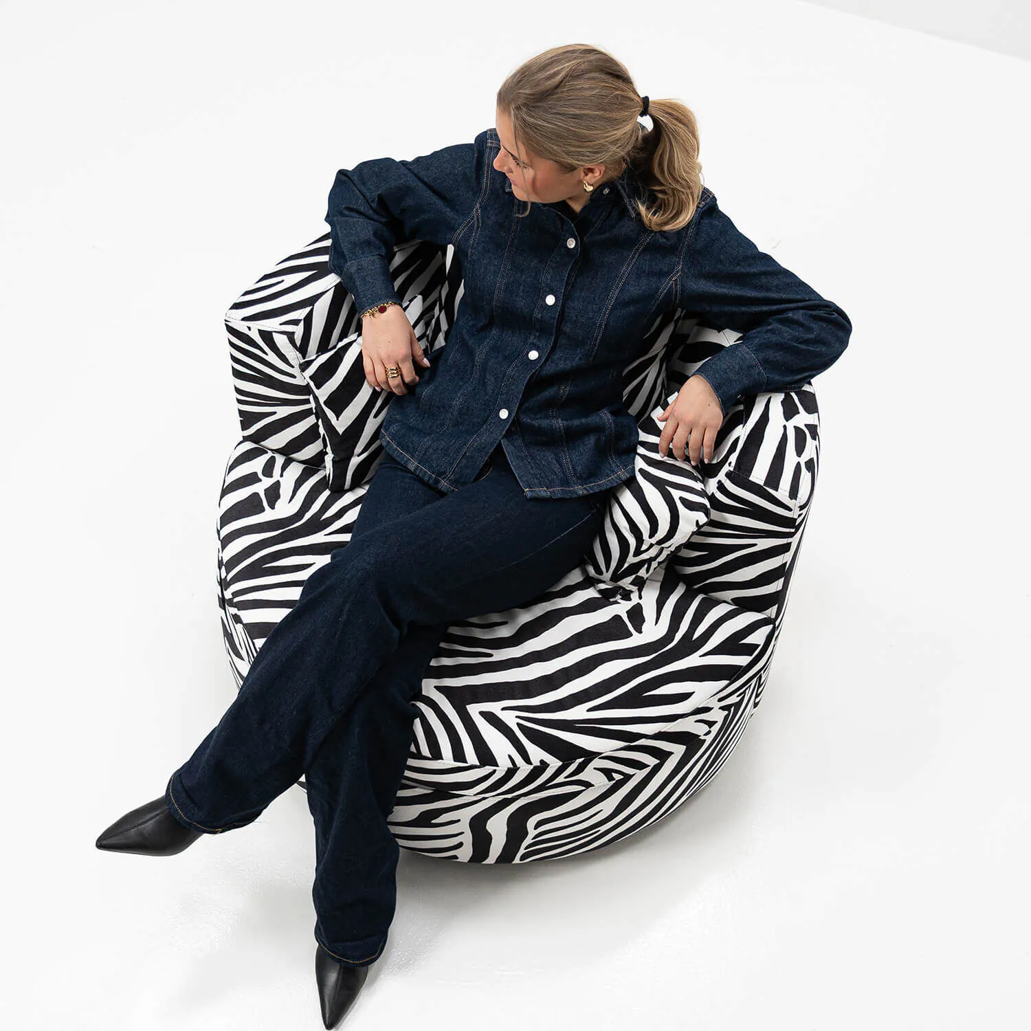 Fåtölj Svart Zebra Snurrbar - Westminster
