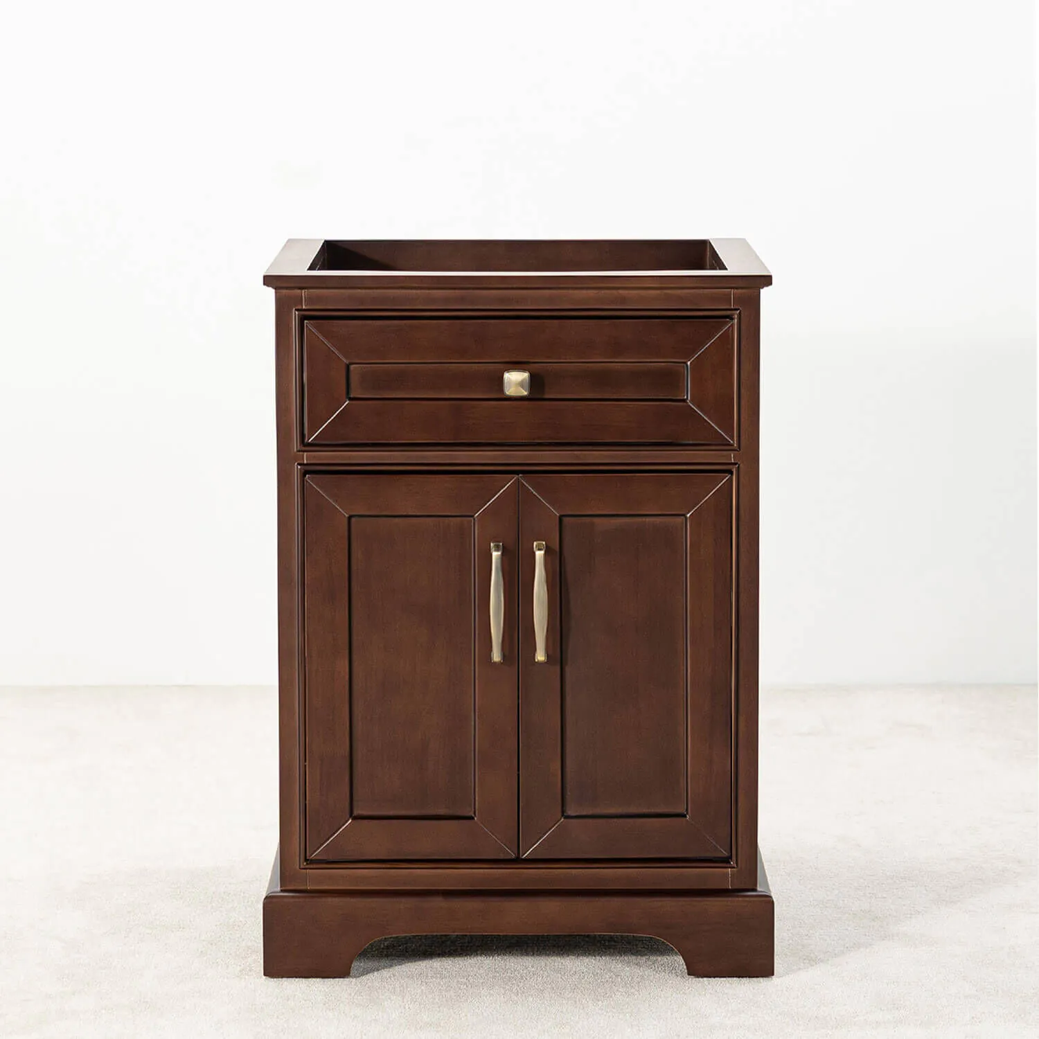 Kommod Badrum 60cm Brun Wyoming - Vit Marmor