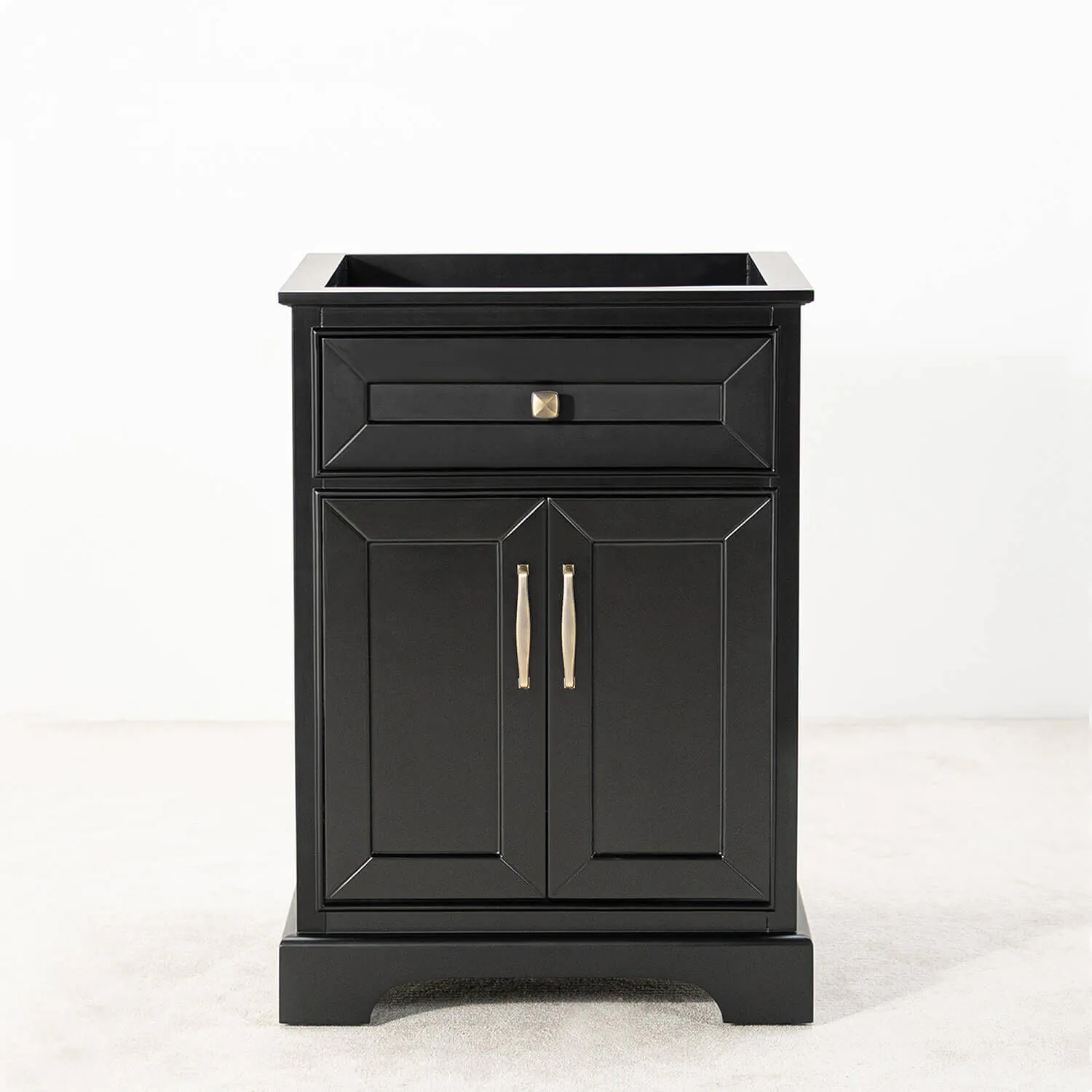 Kommod Badrum 60cm Svart Wyoming - Vit Marmor