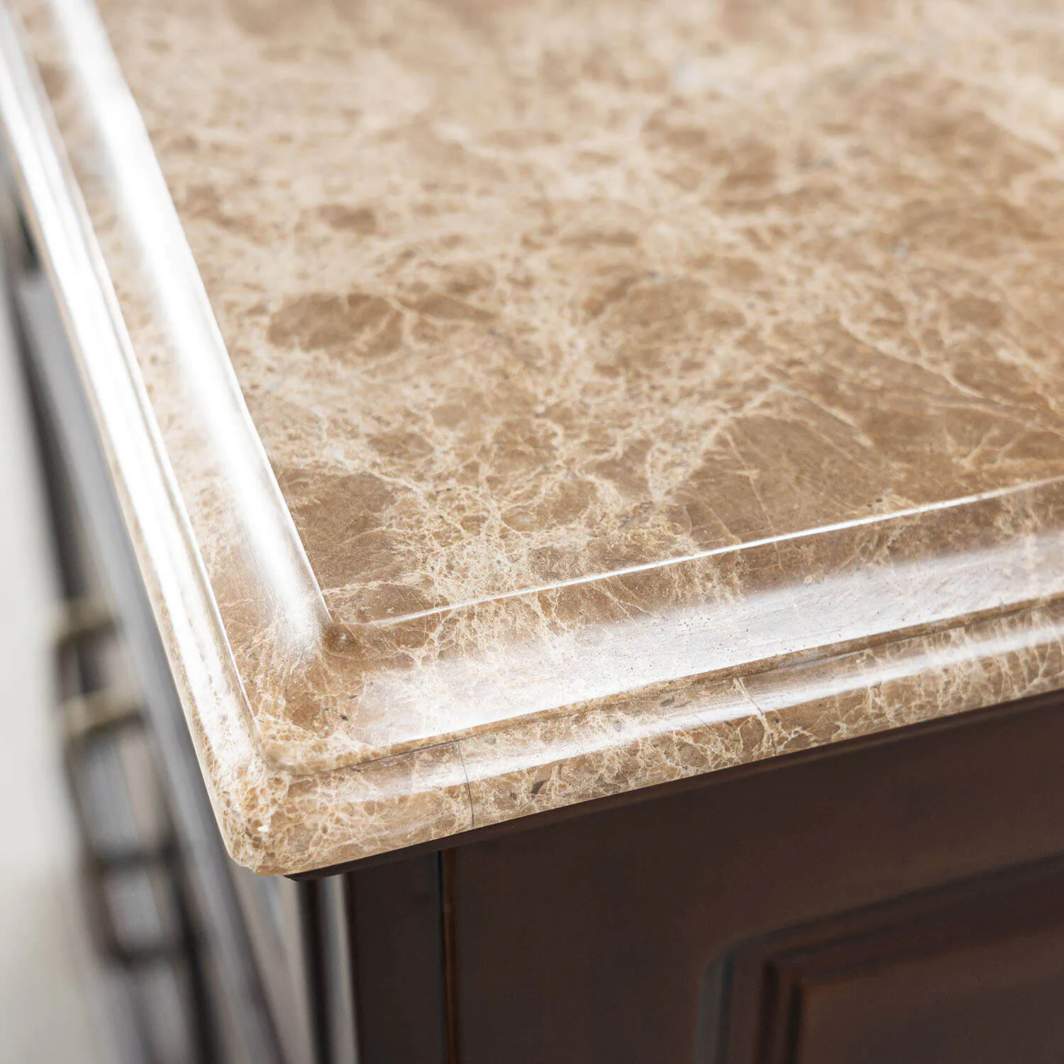 Kommod Badrum 80cm Brun Wyoming - Beige Marmor